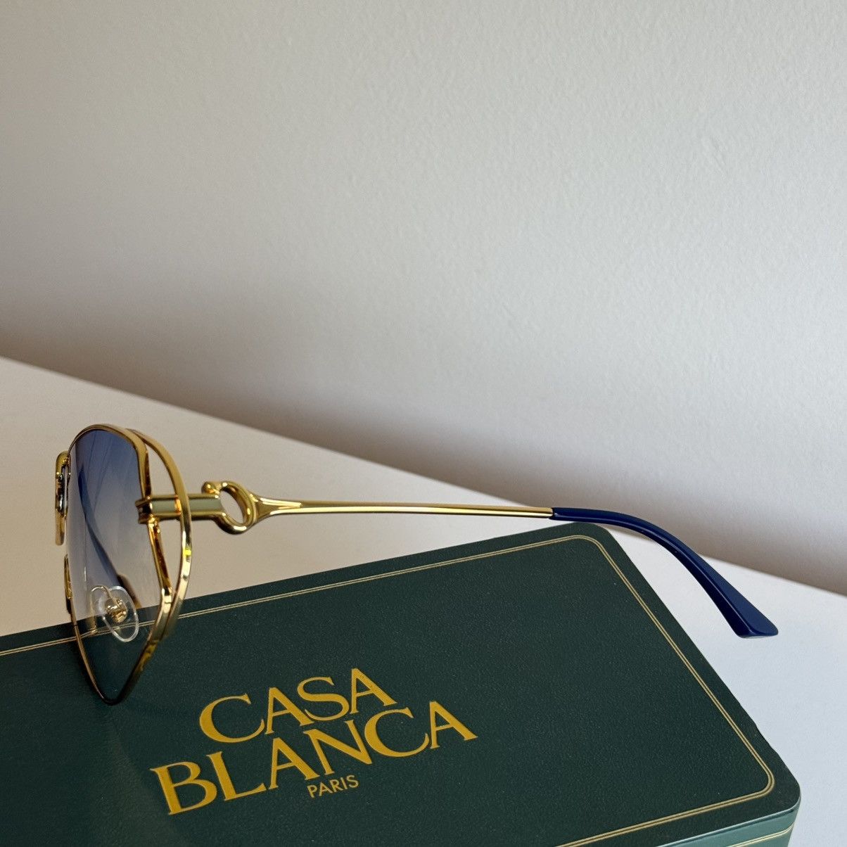 Casablanca Casablanca Stainless Steel Pilot Sunglasses Blue Tint Size ONE SIZE - 4 Thumbnail