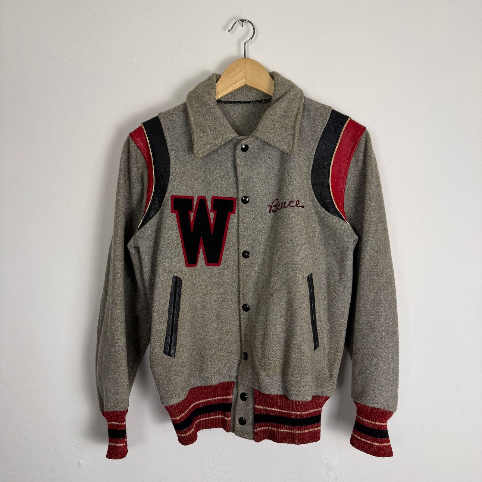 Vintage Vintage 50s Worcester Academy Wool Letterman Varsity Jacket Size US M / EU 48-50 / 2 - 1 Thumbnail
