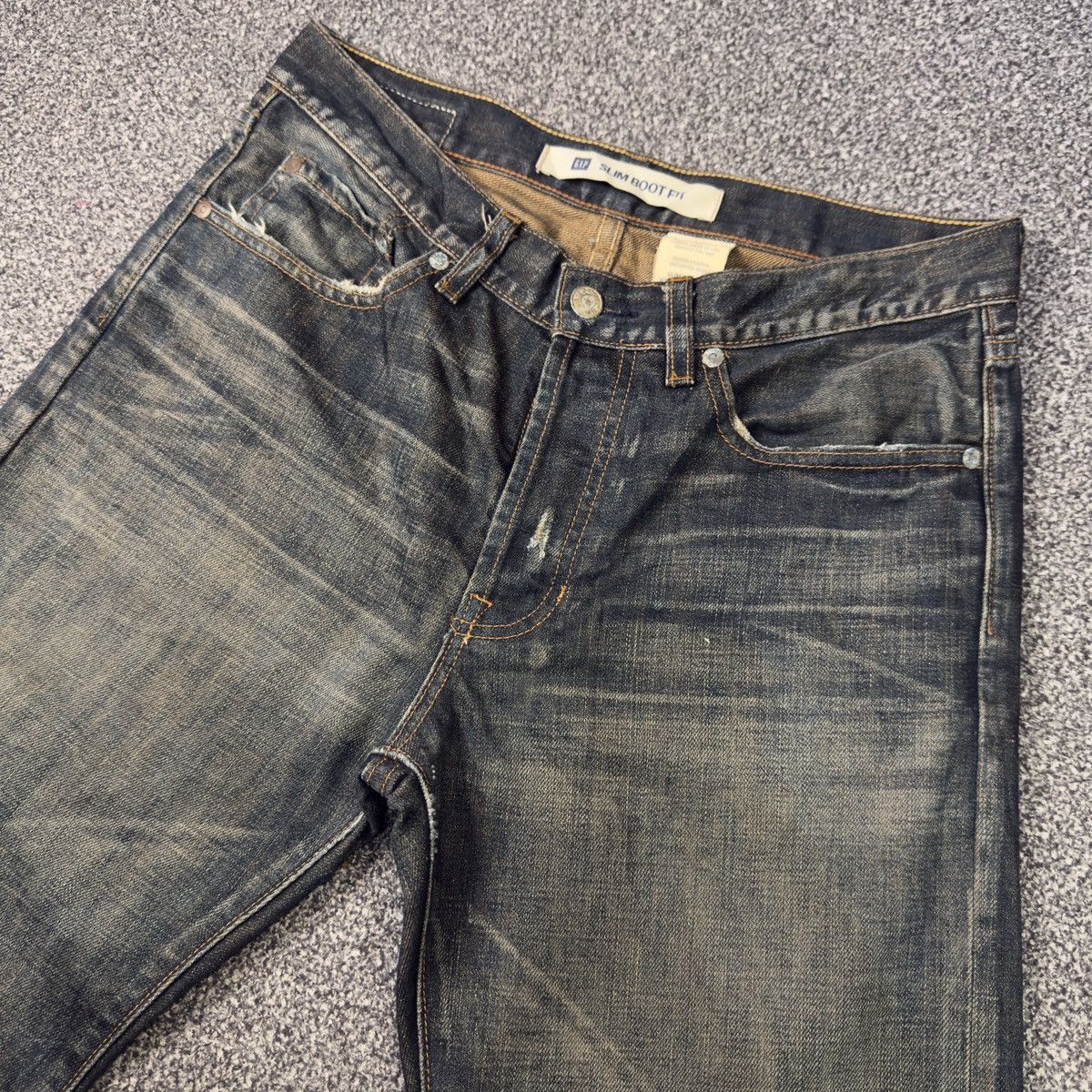 Seditionaries 90s Slim Boot Fit Gap Distressed Rusty Denim Size US 31 - 3 Thumbnail