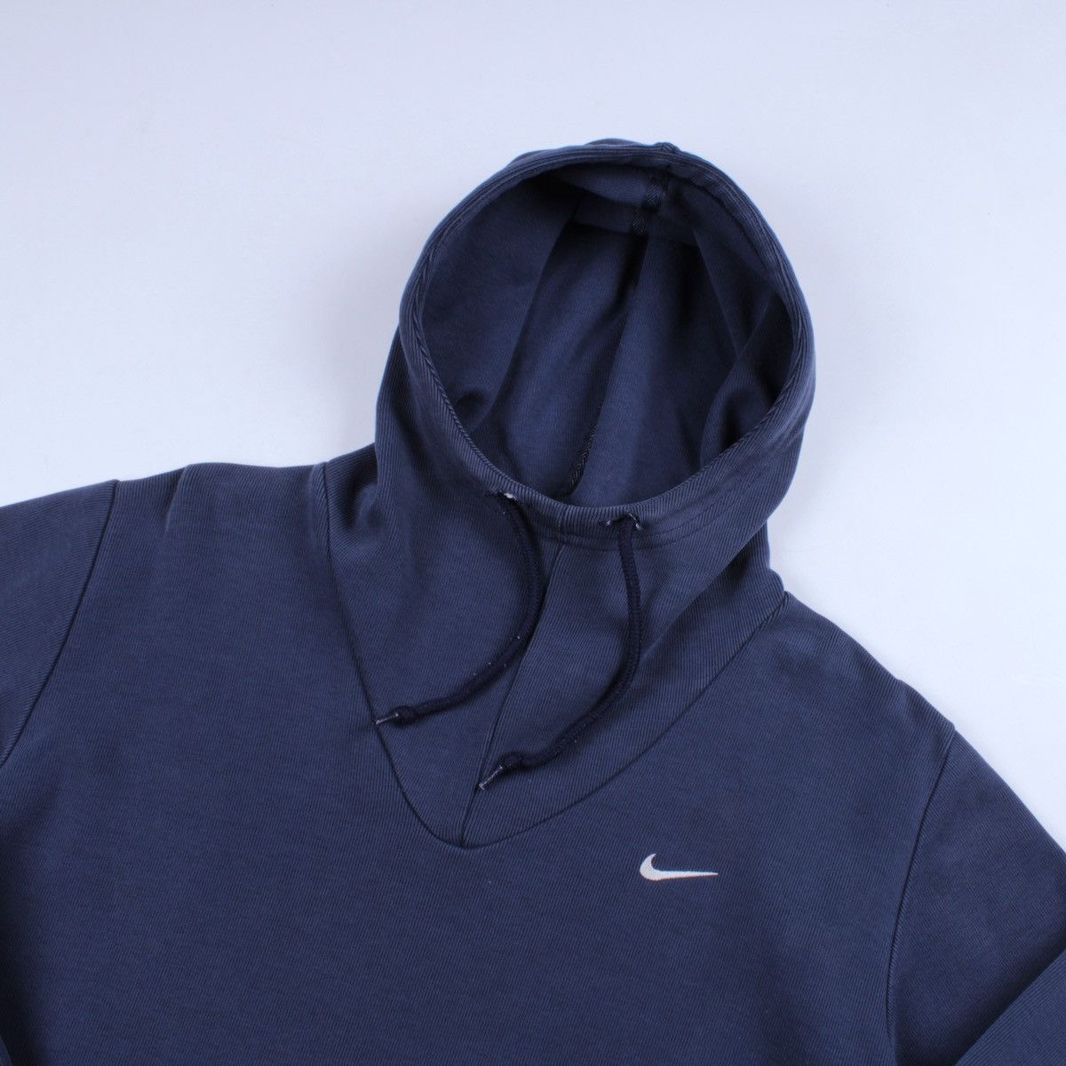 Nike × Vintage NIKE Vintage Ninja Style Blue High Neck Drawstring Hoodie Size US S / EU 44-46 / 1 - 7 Thumbnail