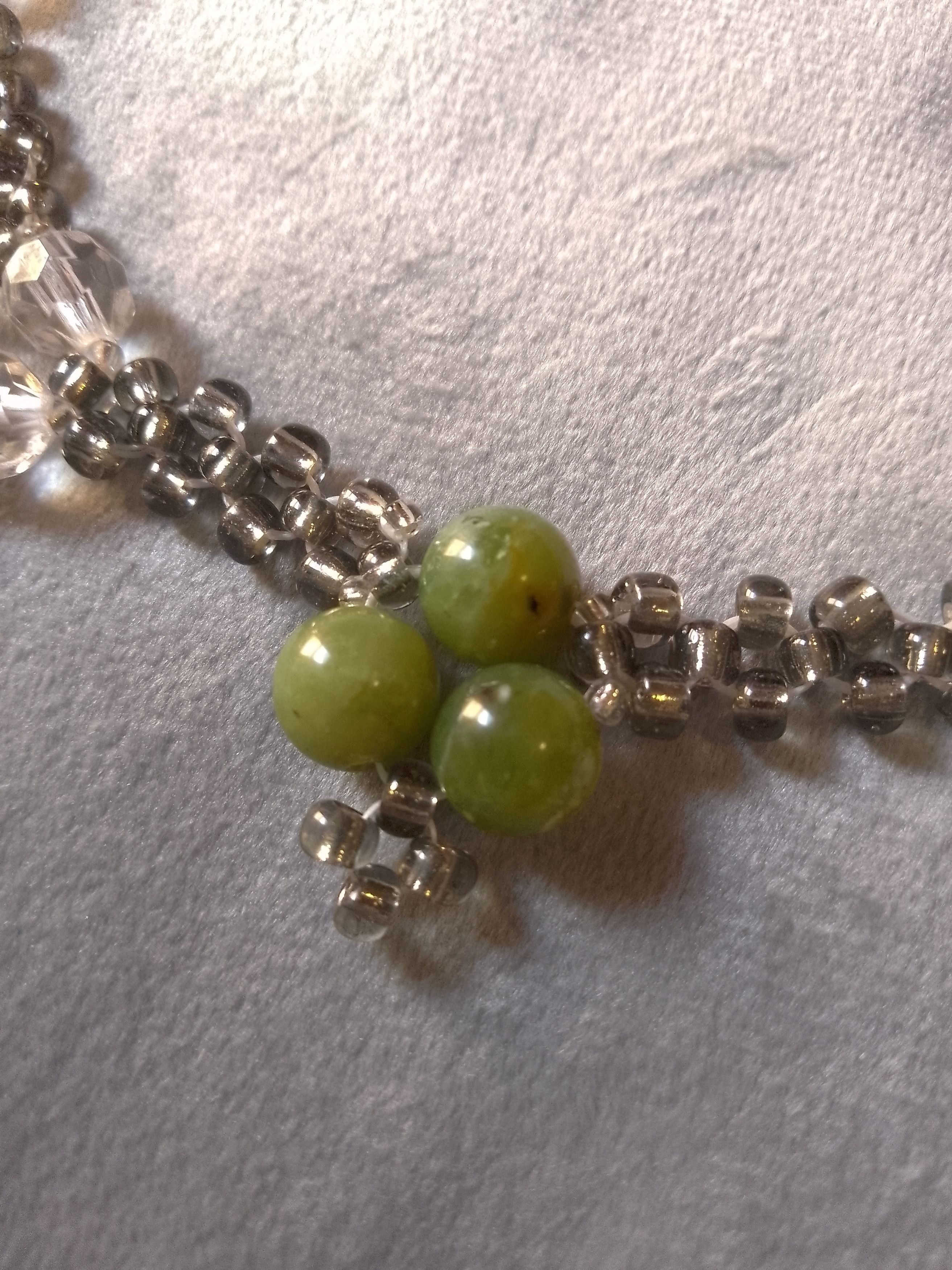 Handmade Elegant Necklace Green with natural jade gemstones Size ONE SIZE - 9 Thumbnail