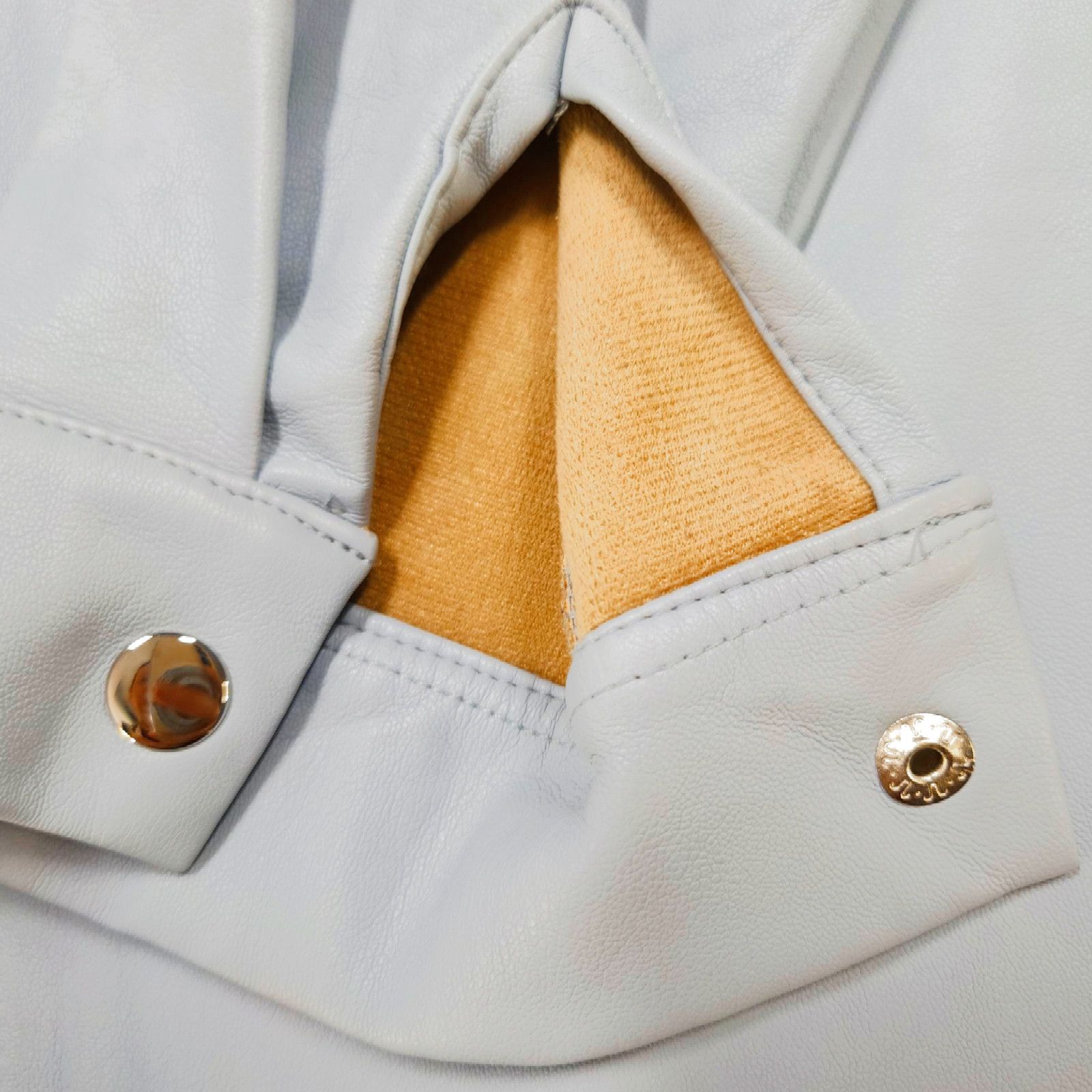 Other EUC Missguided Vegan Leather Shacket Jacket Sz. 6 Baby Blue Size M / US 6-8 / IT 42-44 - 4 Thumbnail