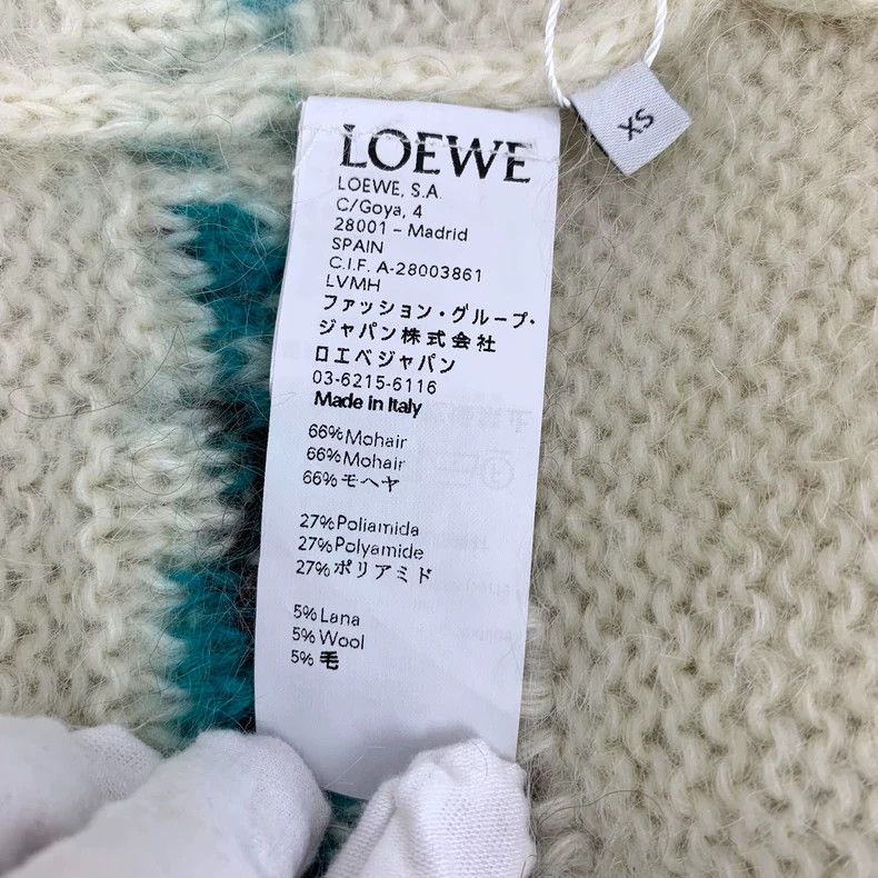 Loewe LOEWE Beige squirrel embroidered horsehair V-neck long sle Size XS / US 0-2 / IT 36-38 - 7 Thumbnail