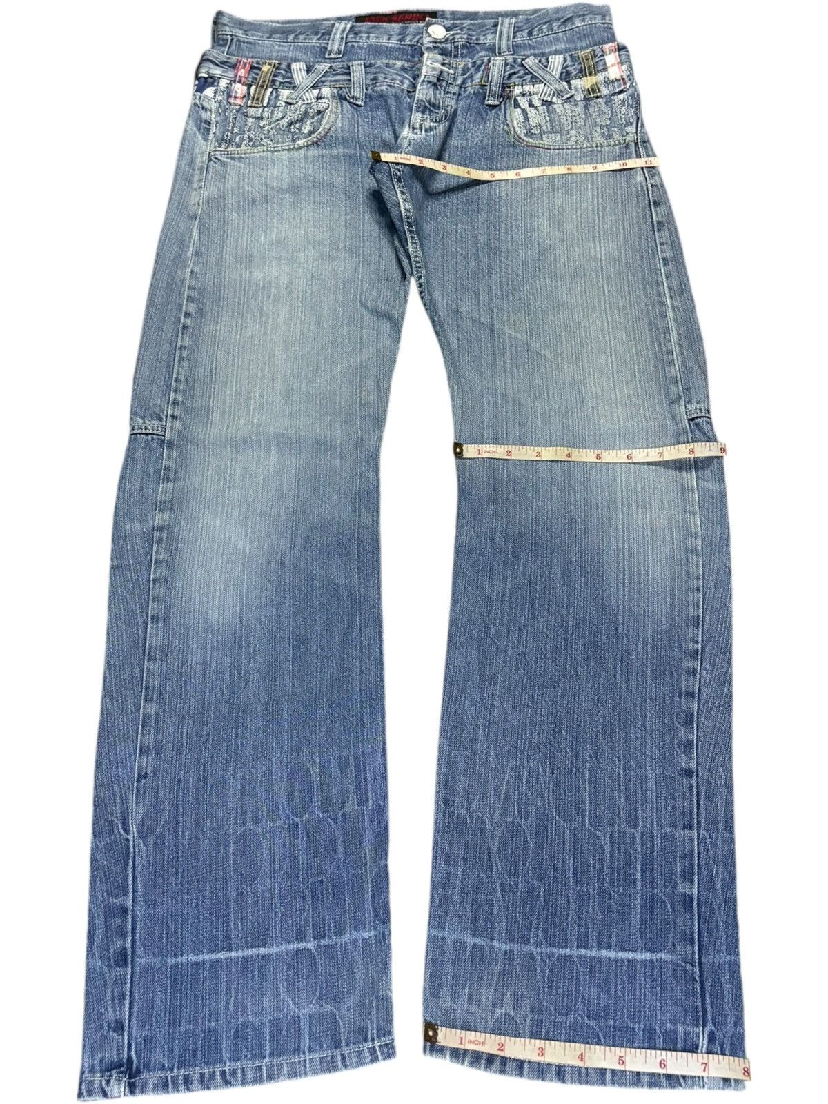 Japanese Brand Vintage Japanese Jack Serika Double Waist Print Loose Jeans Size US 34 / EU 50 - 14 Thumbnail