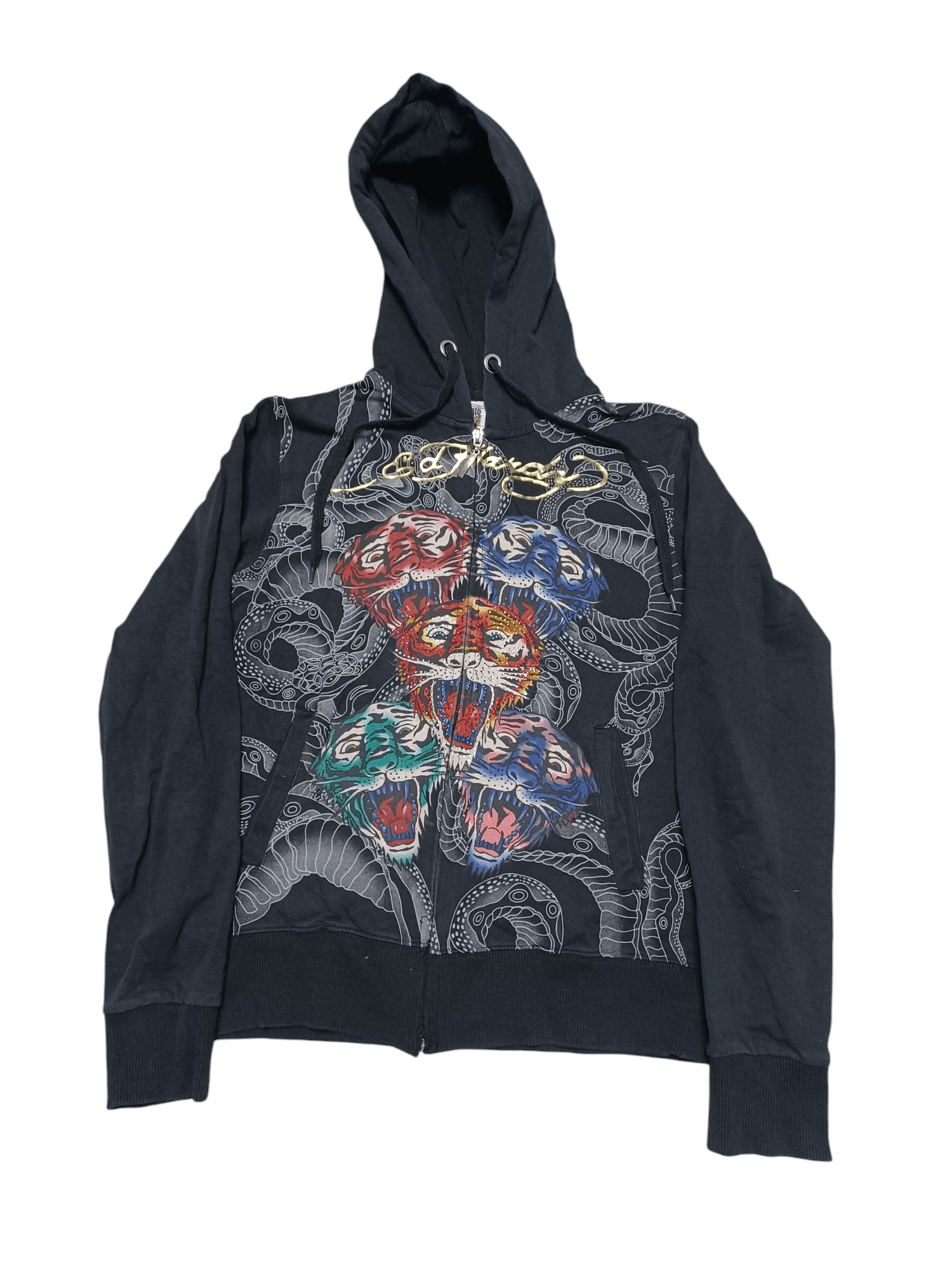 Ed Hardy ED HARDY CHRISTIAN AUDIGIER FIRE LADY`S ZIP HOODIE Size L / US 10 / IT 46 - 1 Thumbnail