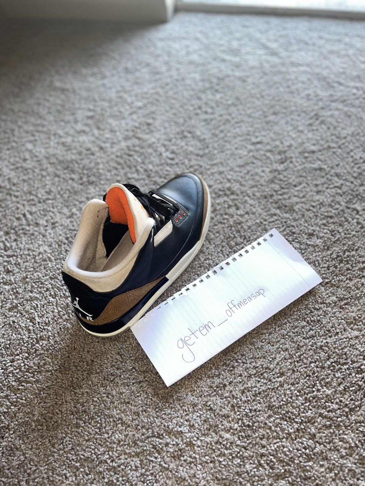 image of Air Jordan 3 Retro Desert Elephant Shoes in Brown, Men's (Size 13)