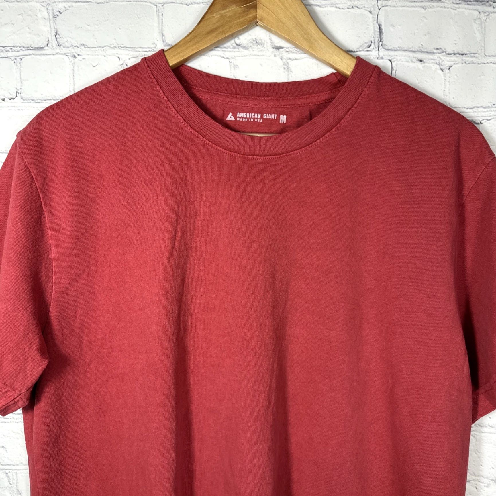 Vintage American Giant T-Shirt Mens M Crew Neck Short Sleeve Red Premium Slub Crew Neck Tee Size US M / EU 48-50 / 2 - 2 Thumbnail