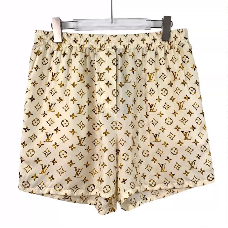 Louis Vuitton Louis Vuitton 23 Beige Mulberry Silk Logo Printed Casual S Size 39" - 1 Thumbnail