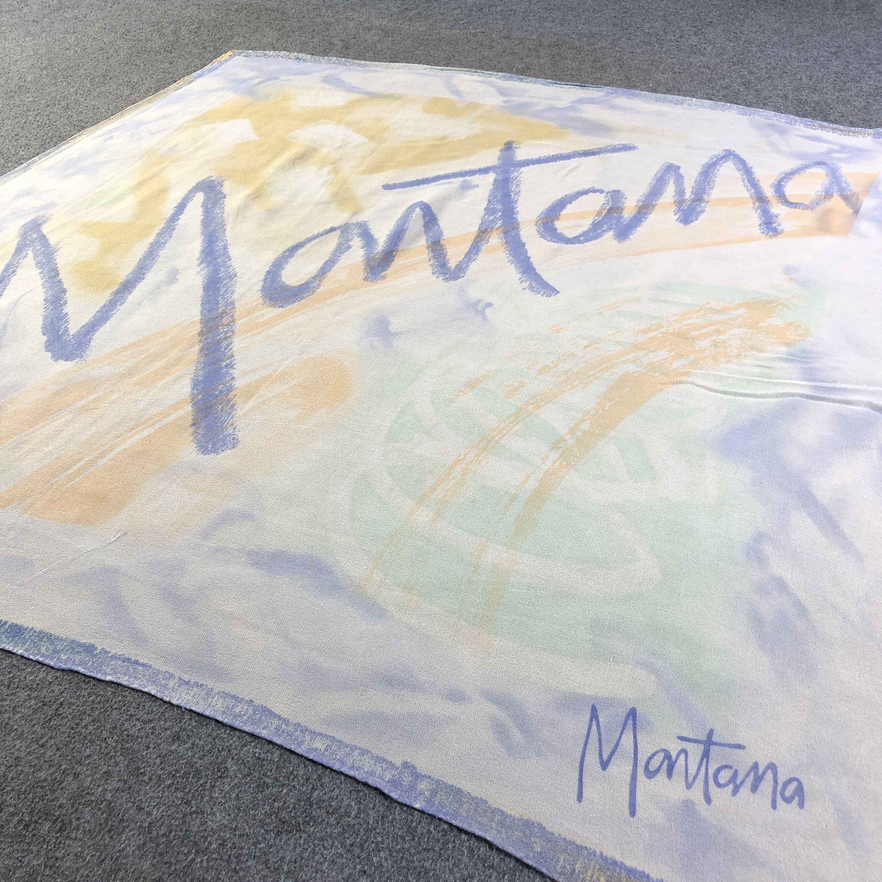 Claude Montana Montana Abstract Hand Rolled Silk Scarf M1012 Size ONE SIZE - 3 Thumbnail
