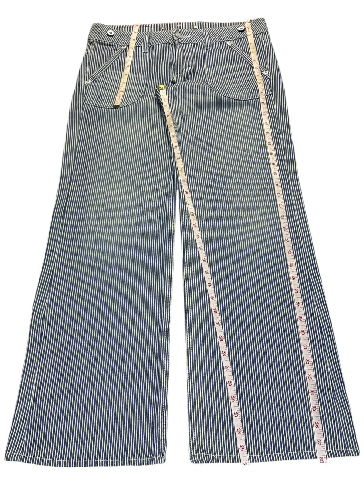Wrangler Vintage Wrangler Hickory Style Suspenders Flare Denim Size 33" - 16 Thumbnail