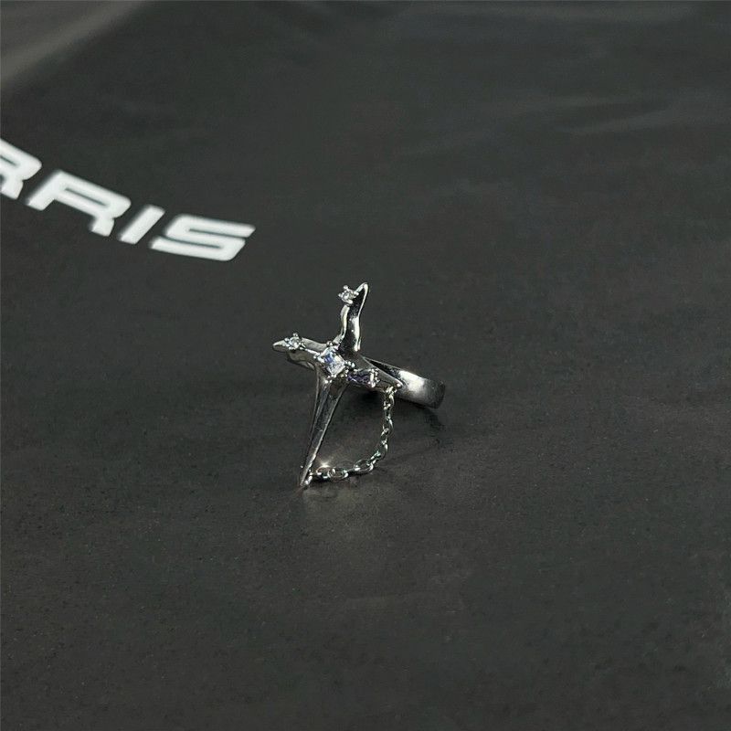 Jewelry Star Vintage Jewelry Rings Open Size Chrome Ring (Size 7-13) Size ONE SIZE - 6 Thumbnail