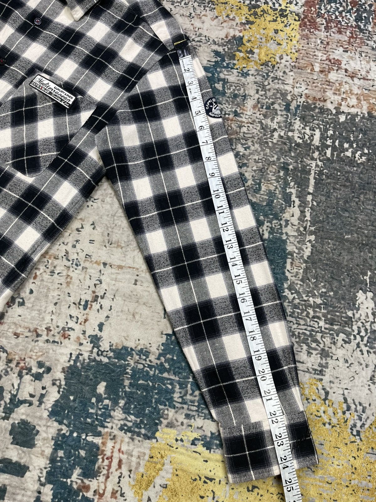 Japanese Brand Capri Blue Luxury Liner Melton Checked Button Down Shirt Size US S / EU 44-46 / 1 - 9 Thumbnail