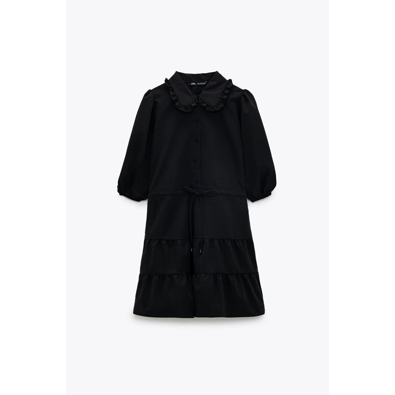 Zara ZARA Black Puff Sleeve Mini Dress NWT Size L / US 10 / IT 46 - 20 Thumbnail