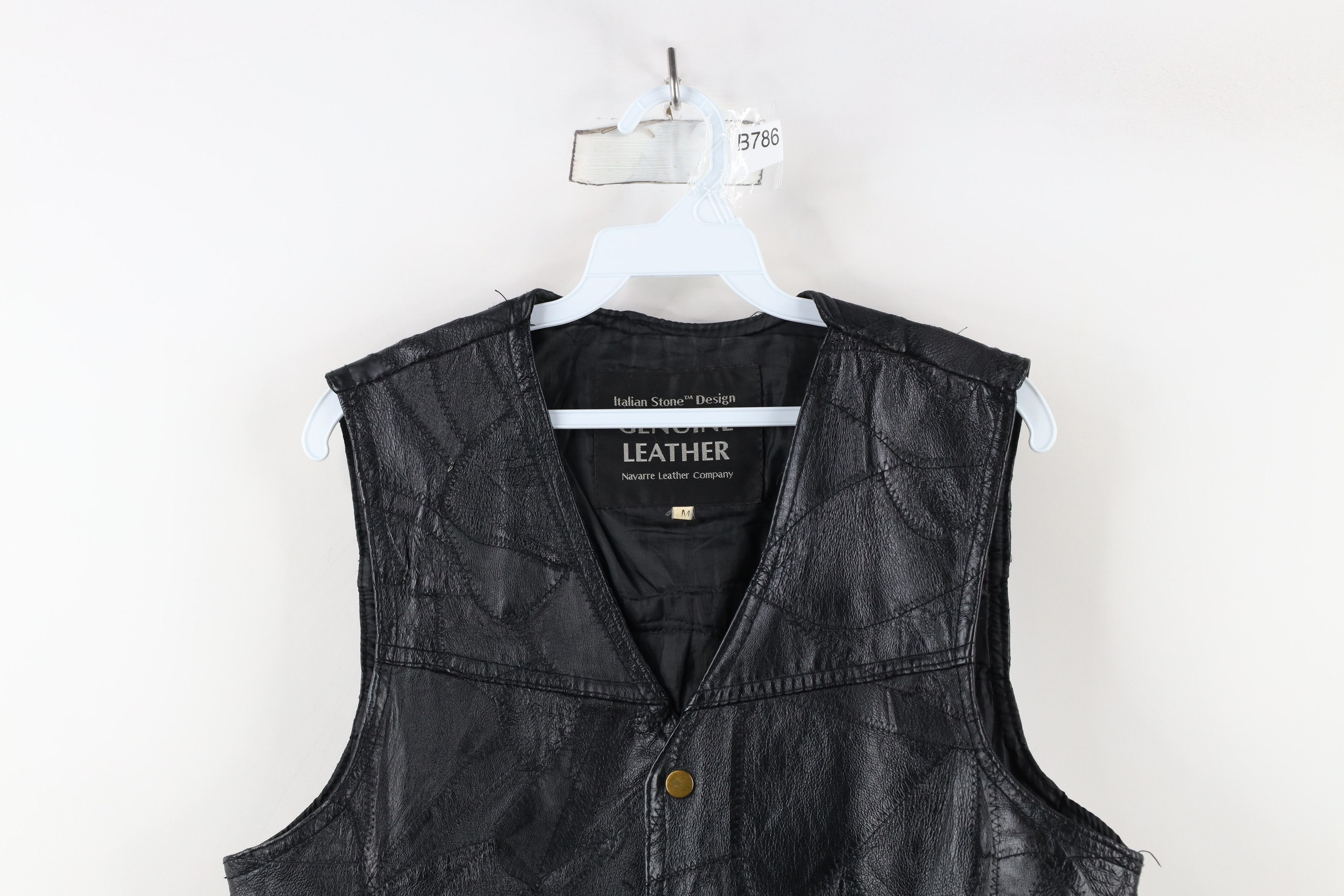 Vintage Vintage 90s Streetwear Patchwork Leather Vest Jacket Black Size US M / EU 48-50 / 2 - 2 Thumbnail