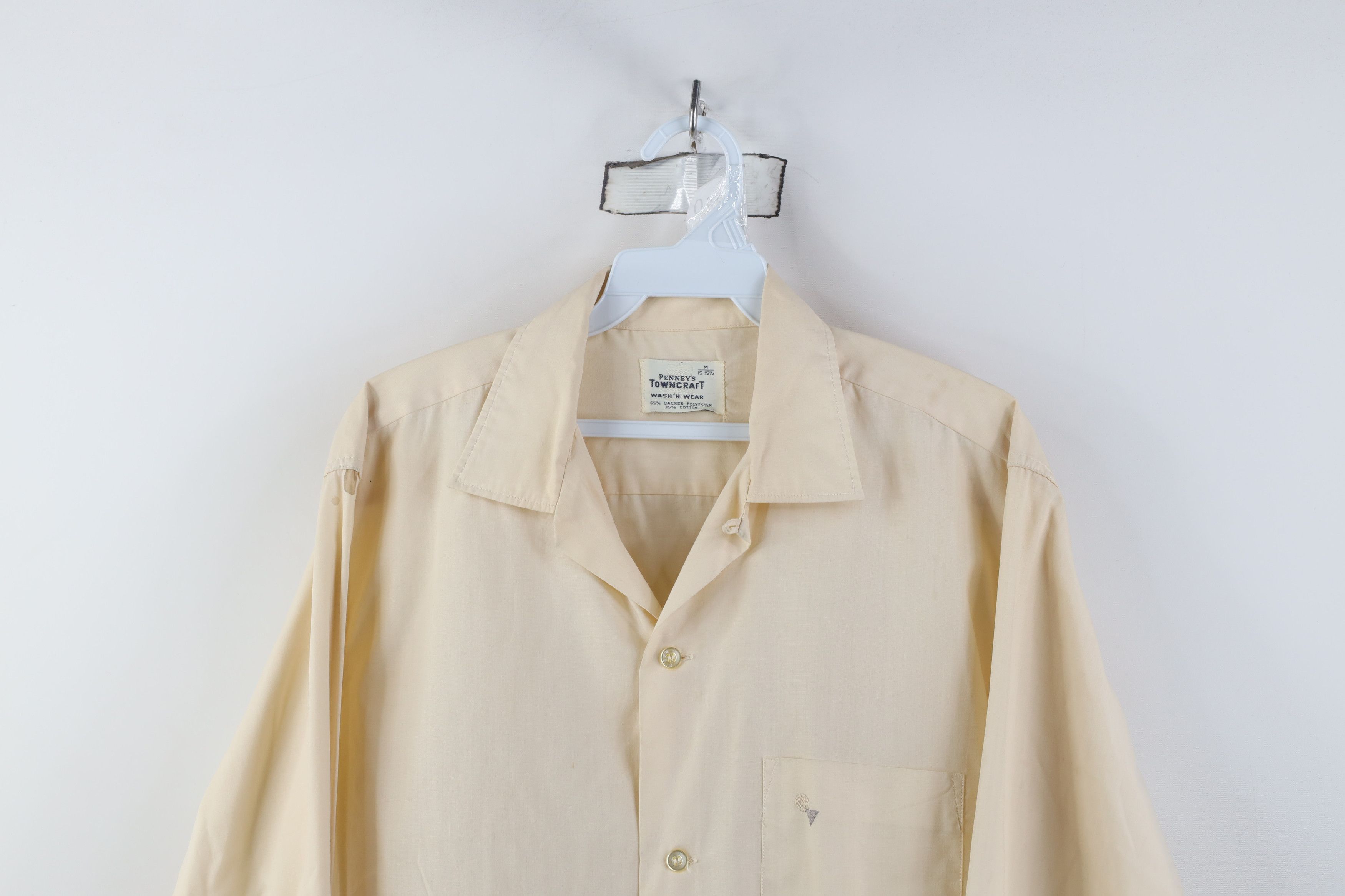 Vintage Vintage 50s Penneys Looped Collar Button Shirt Beige Size US M / EU 48-50 / 2 - 2 Thumbnail