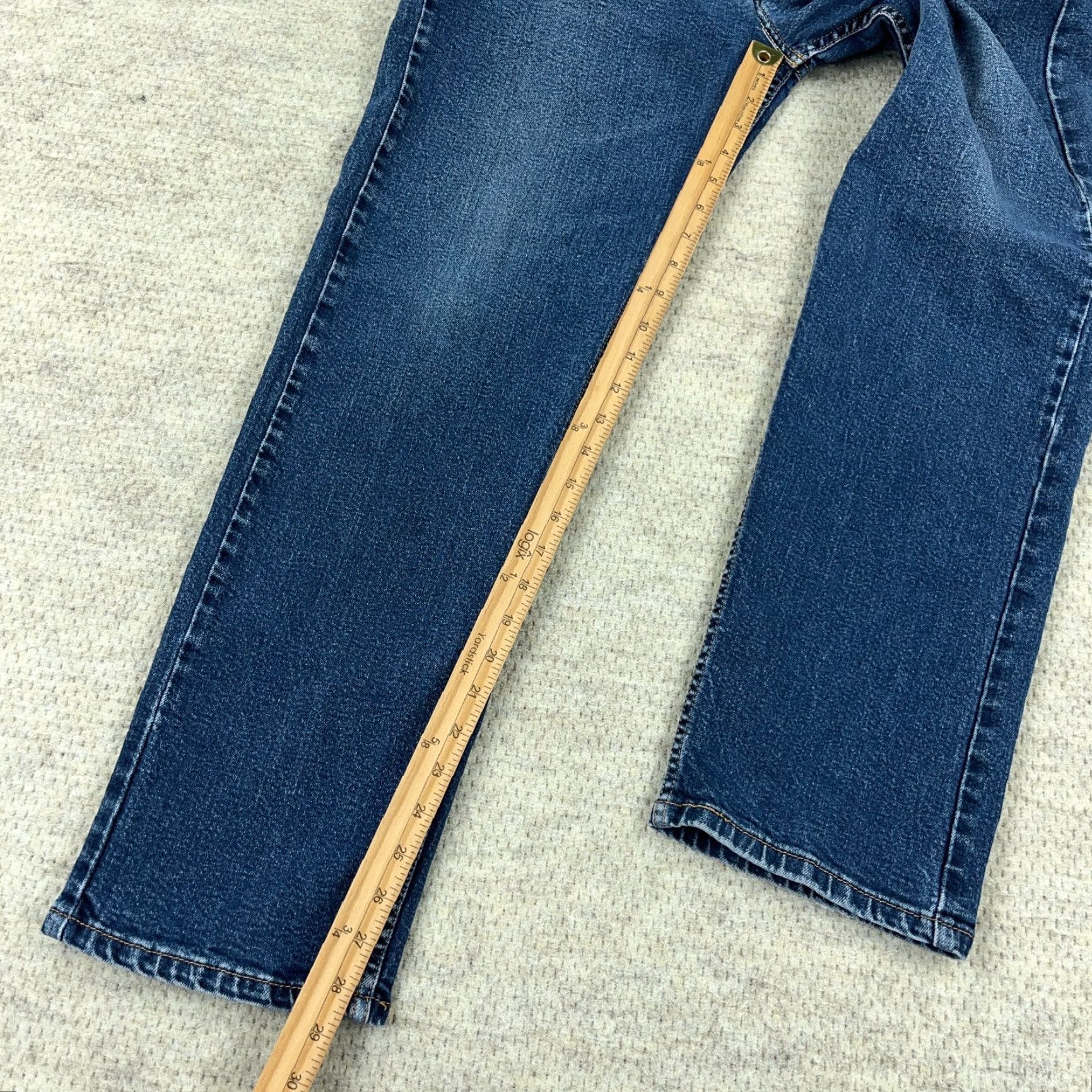 Levi's Levi's 505 Jeans Men 36x30 Straight Regular Dark Wash Denim Blue Classic American 90s Modern Mens Size US 36 / EU 52 - 7 Thumbnail
