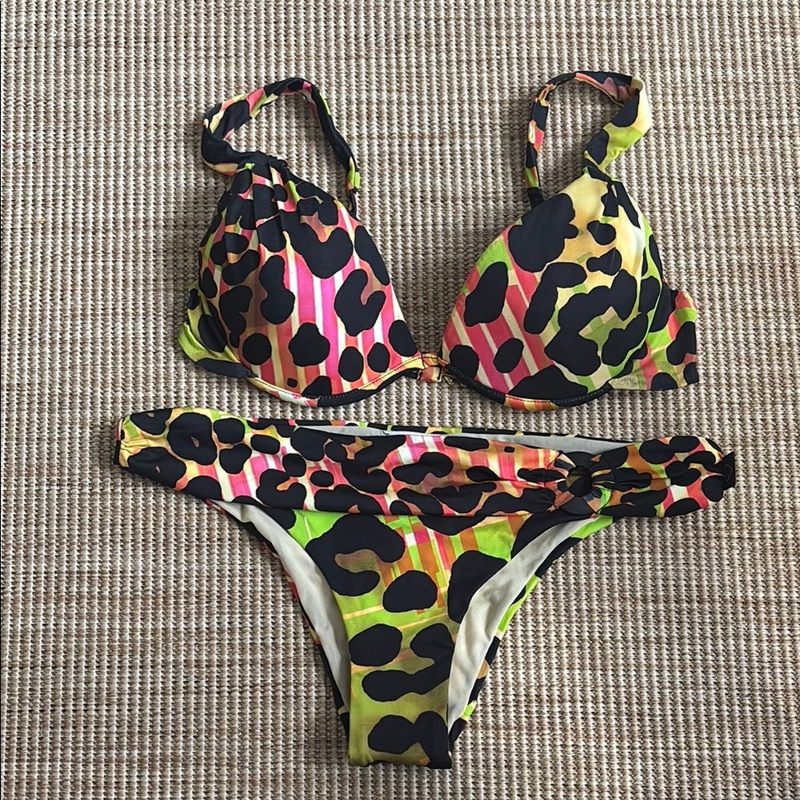 Blumarine NWT Blumarine Multicolor Leopard Print Bikini Size S Size ONE SIZE - 1 Thumbnail