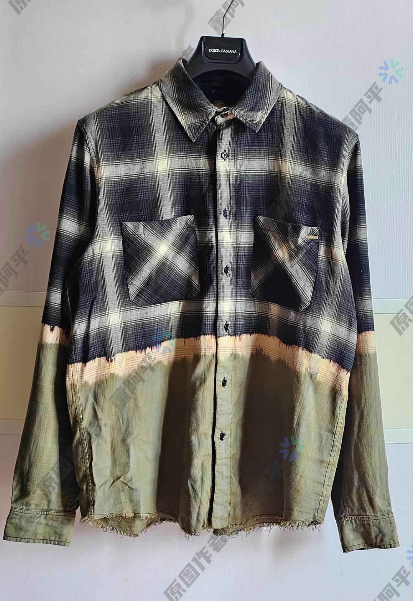 Amiri AMIRI Plaid Gradient Tie-Dye Shirt. Q4 Size US L / EU 52-54 / 3 - 1 Thumbnail