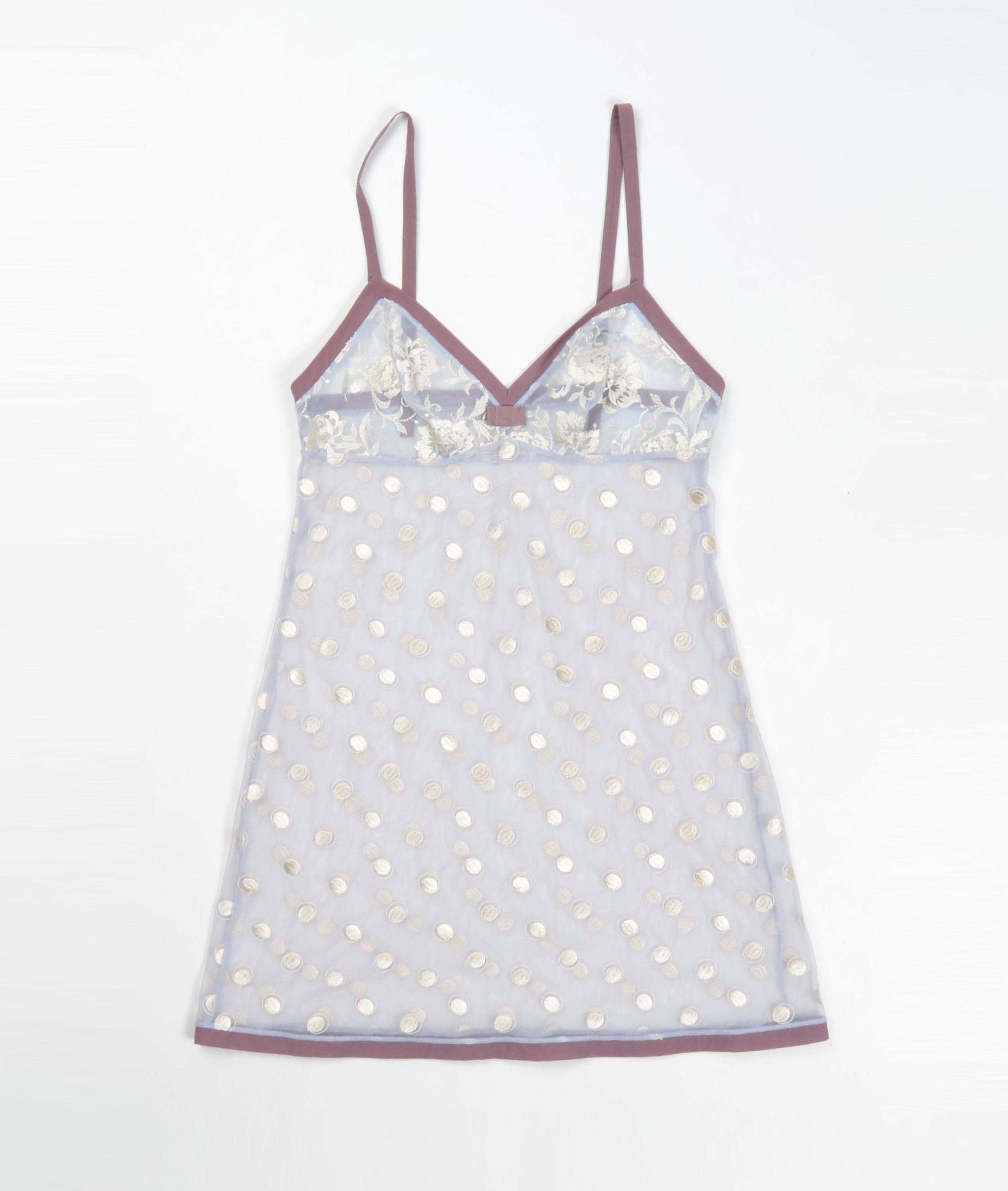 Vintage Lou Paris Vintage Polka Dot Mesh Mini Sleep Cami Dress Size M / US 6-8 / IT 42-44 - 4 Thumbnail