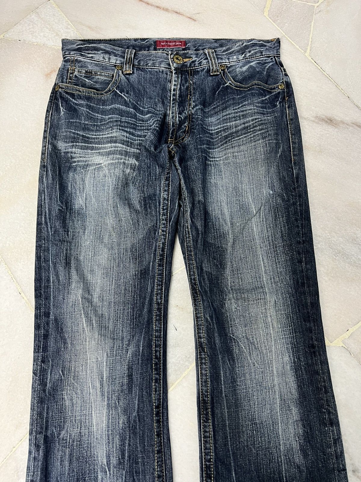 If Six Was Nine × Le Grande Bleu (L.G.B.) JAPANESE BRAND ANTI-LABEL FLARE JEANS VERY RARE Size US 31 - 5 Thumbnail