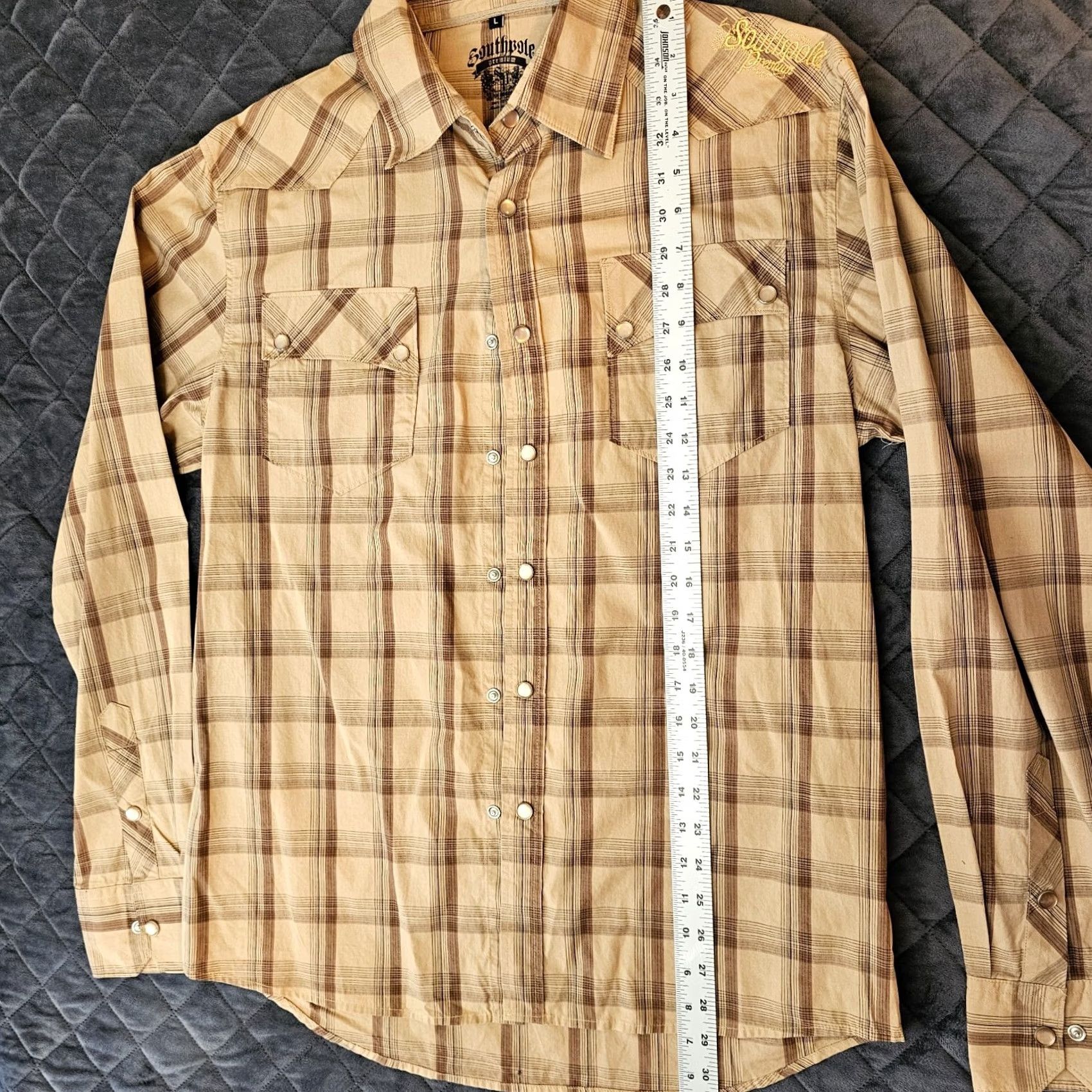 Southpole Southpole Shirt Men L Brown Plaid Long Sleeve Button-Up Pearl Snap Size US L / EU 52-54 / 3 - 6 Thumbnail