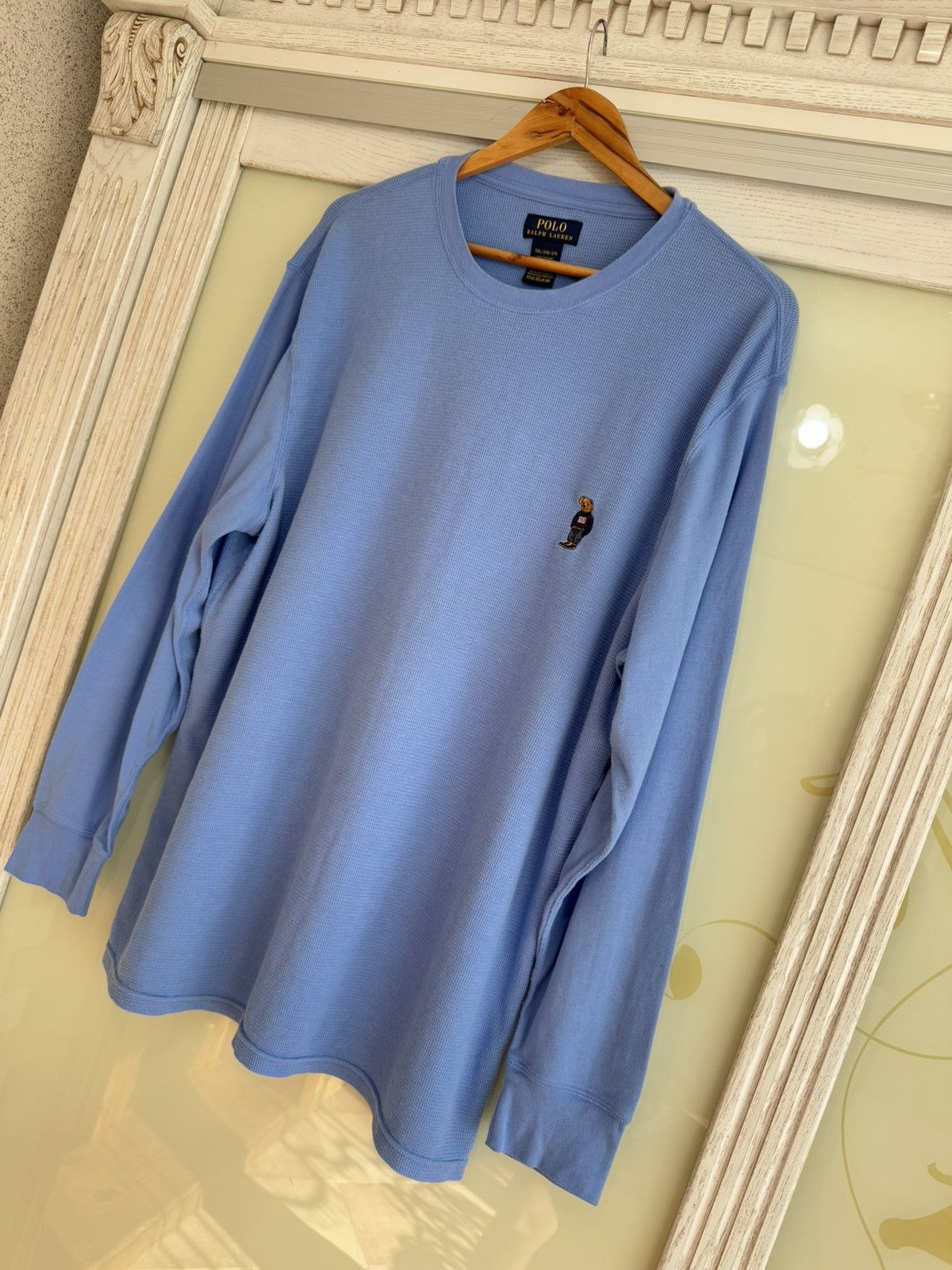 Polo Ralph Lauren × RRL Ralph Lauren × Vintage Vintage Polo Ralph Lauren Polo Bear Blue Long Sleeve Size US XXL / EU 58 / 5 - 3 Thumbnail