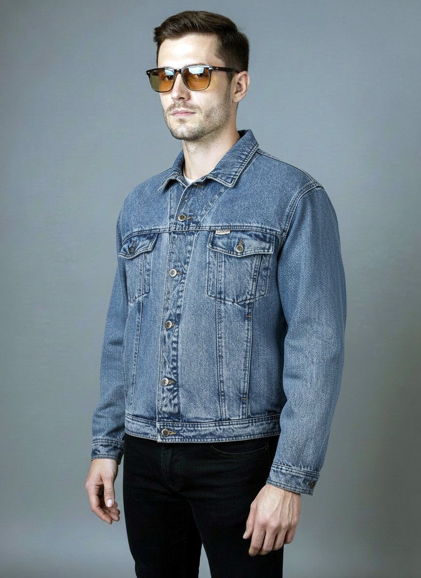 Vintage Rare vintage men's blue trucker denim jacket Pioneer Size US L / EU 52-54 / 3 - 1 Thumbnail
