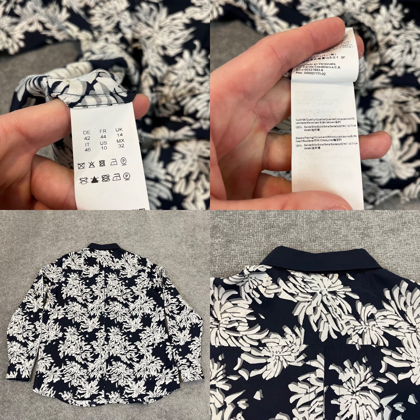 Hugo Boss HUGO BOSS Long Sleeve Button-Up Shirt Women's M Multicolor Floral Silk Casual Size M / US 6-8 / IT 42-44 - 8 Thumbnail