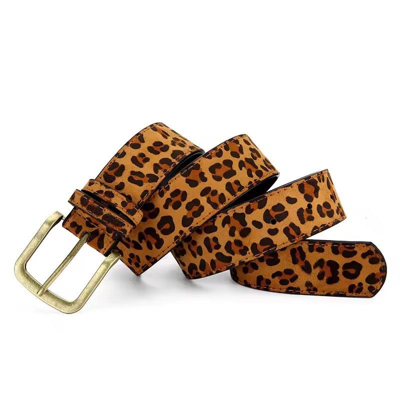 Other Leopard Spotted Split Leather Belt Size ONE SIZE - 6 Thumbnail