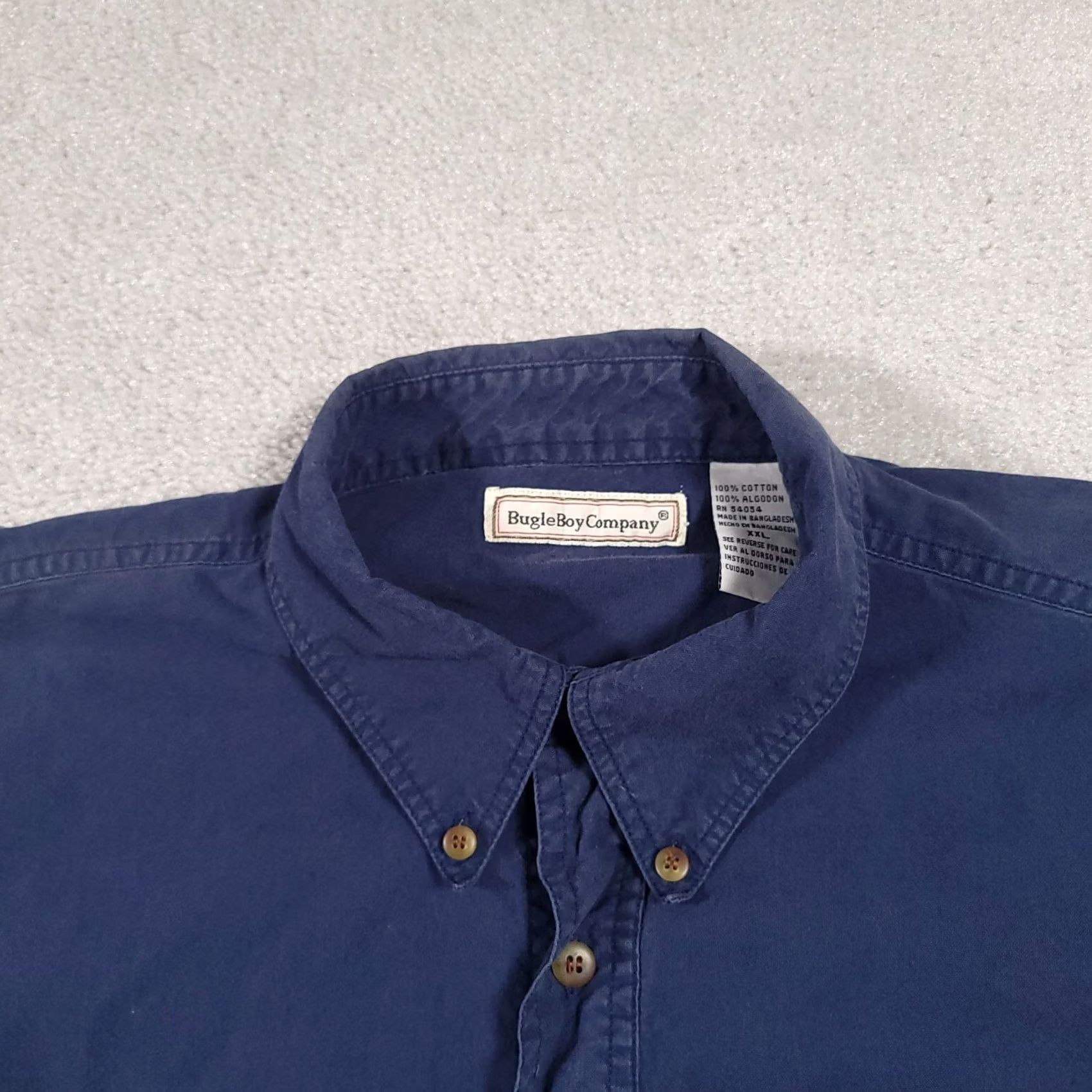 Bugle Boy VINTAGE Bugle Boy Company Navy Blue Button-Down Shirt Mens 2XL Crest Logo Shirt Size US XXL / EU 58 / 5 - 4 Thumbnail
