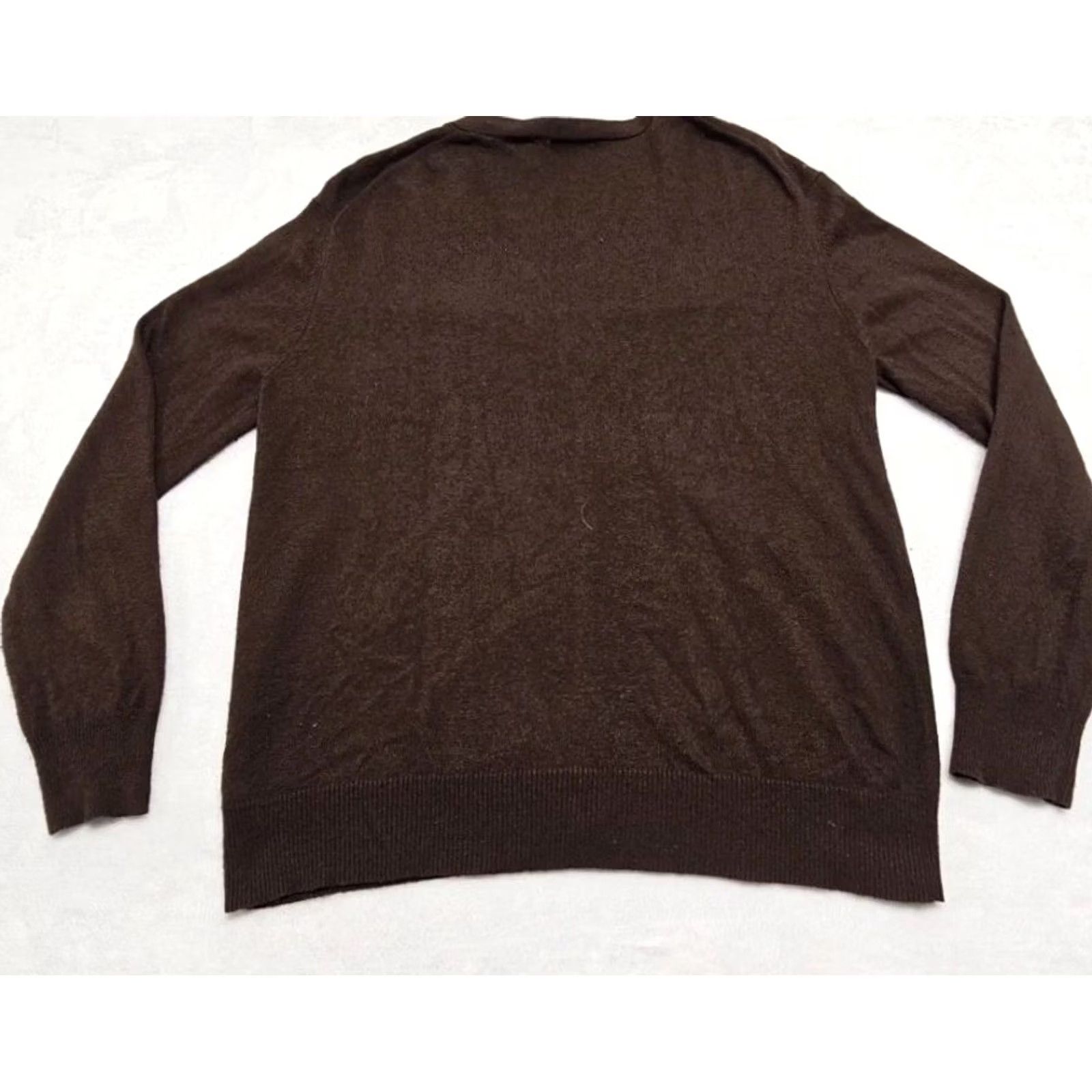 Vintage Moda International Cardigan Women’s Large Chocolate Brown Silk Cashmere Blend Crew Neck Button Front Solid Brown Vintage No Size L / US 10 / IT 46 - 7 Thumbnail