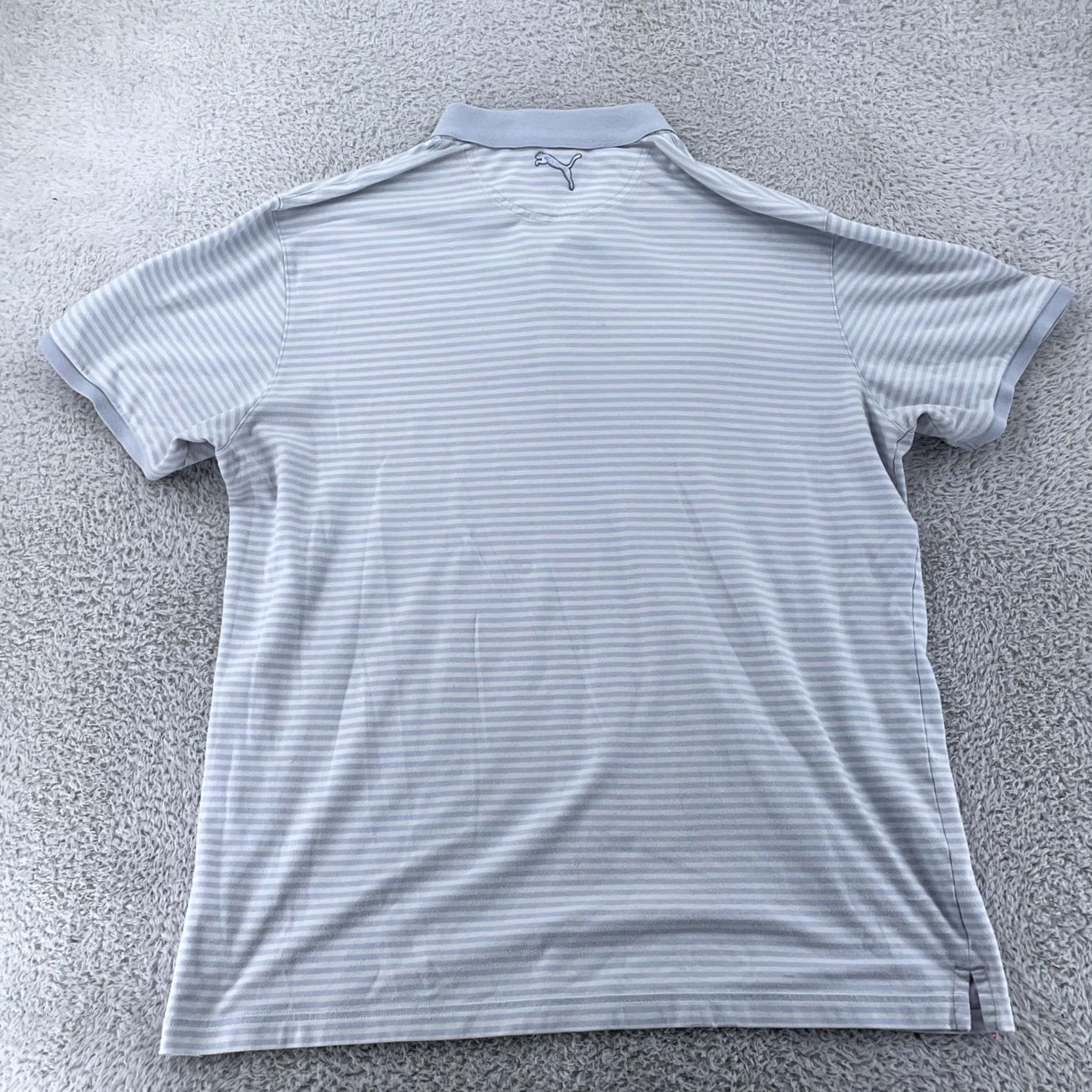 Puma Puma x Arnold Palmer Polo Shirt Mens XL Light Blue White Striped Golf Shirt Polo Short Sleeve Size US XL / EU 56 / 4 - 5 Thumbnail