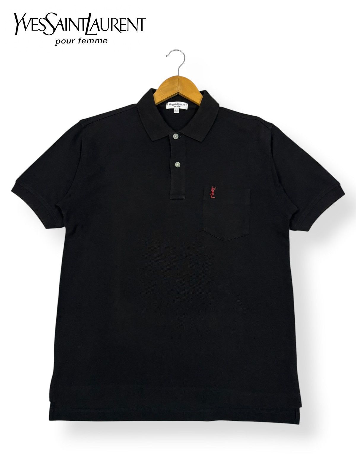 Yves Saint Laurent Yves Saint Laurent Pour Homme Small Logo Pocket Polo Shirt Size US M / EU 48-50 / 2 - 1 Thumbnail