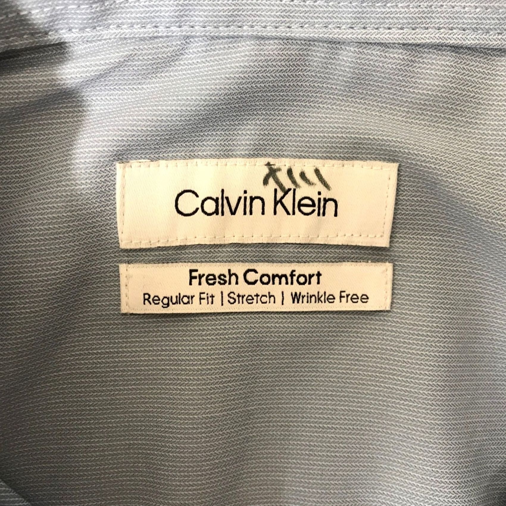 Calvin Klein Calvin Klein Mens Fresh Comfort Regular Fit Stretch Shirt Blue M 15-15.5 34/35 Size US L / EU 52-54 / 3 - 7 Thumbnail