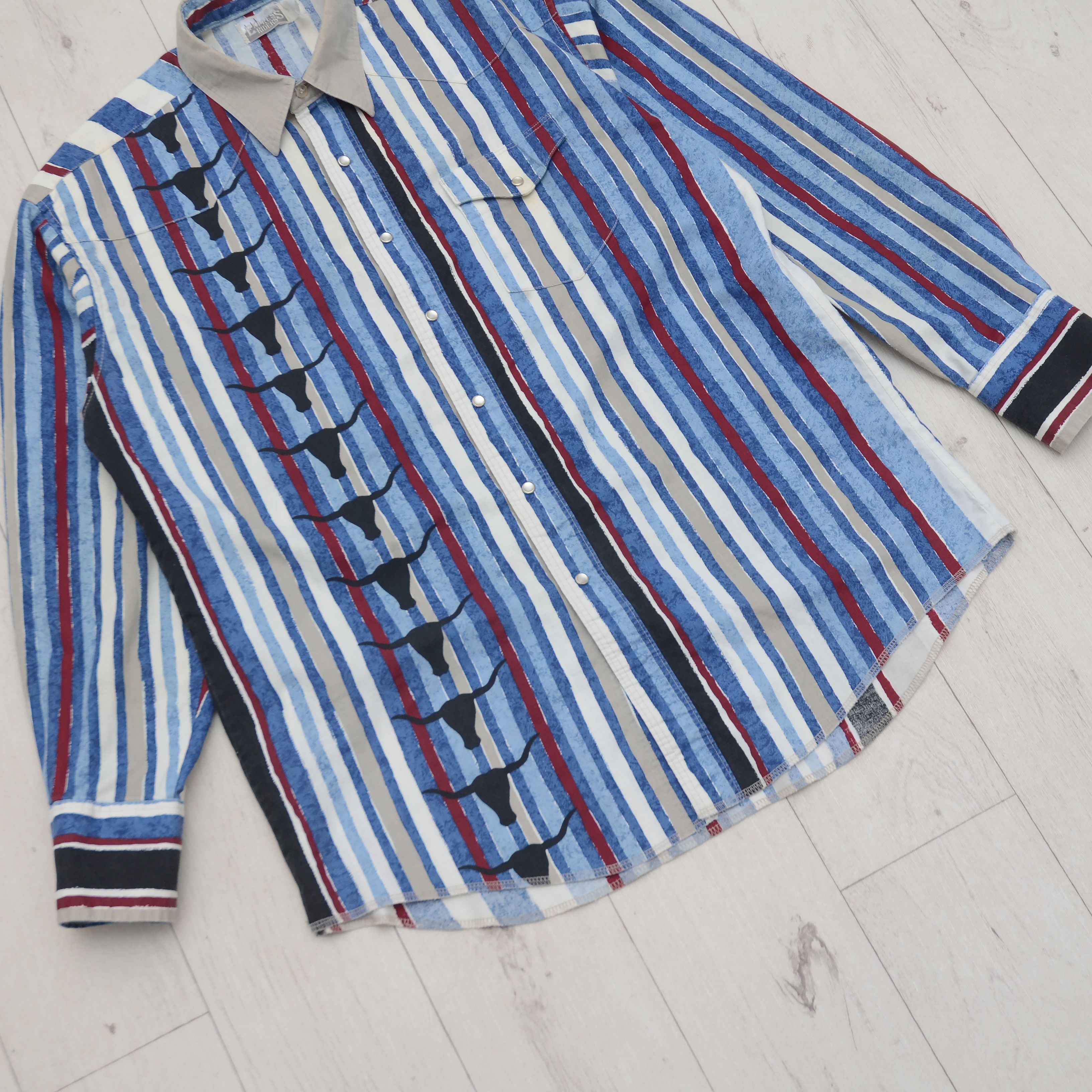 Vintage Vintage Express Rider Western Striped Shirt USA Cowboy Style Size US L / EU 52-54 / 3 - 5 Thumbnail