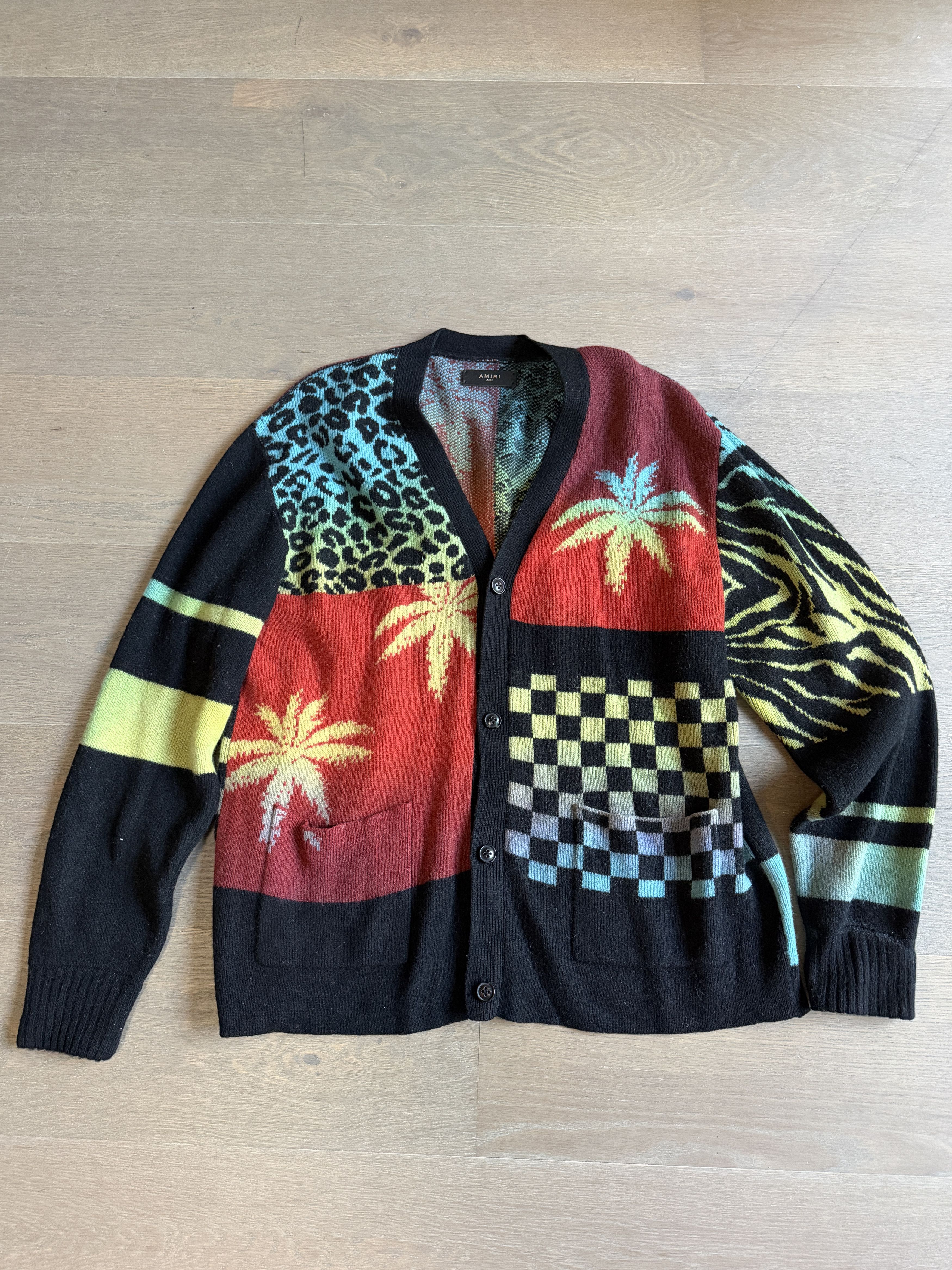 Amiri Amiri Multicolor Ombre Patchwork Cardigan L Size US L / EU 52-54 / 3 - 1 Thumbnail