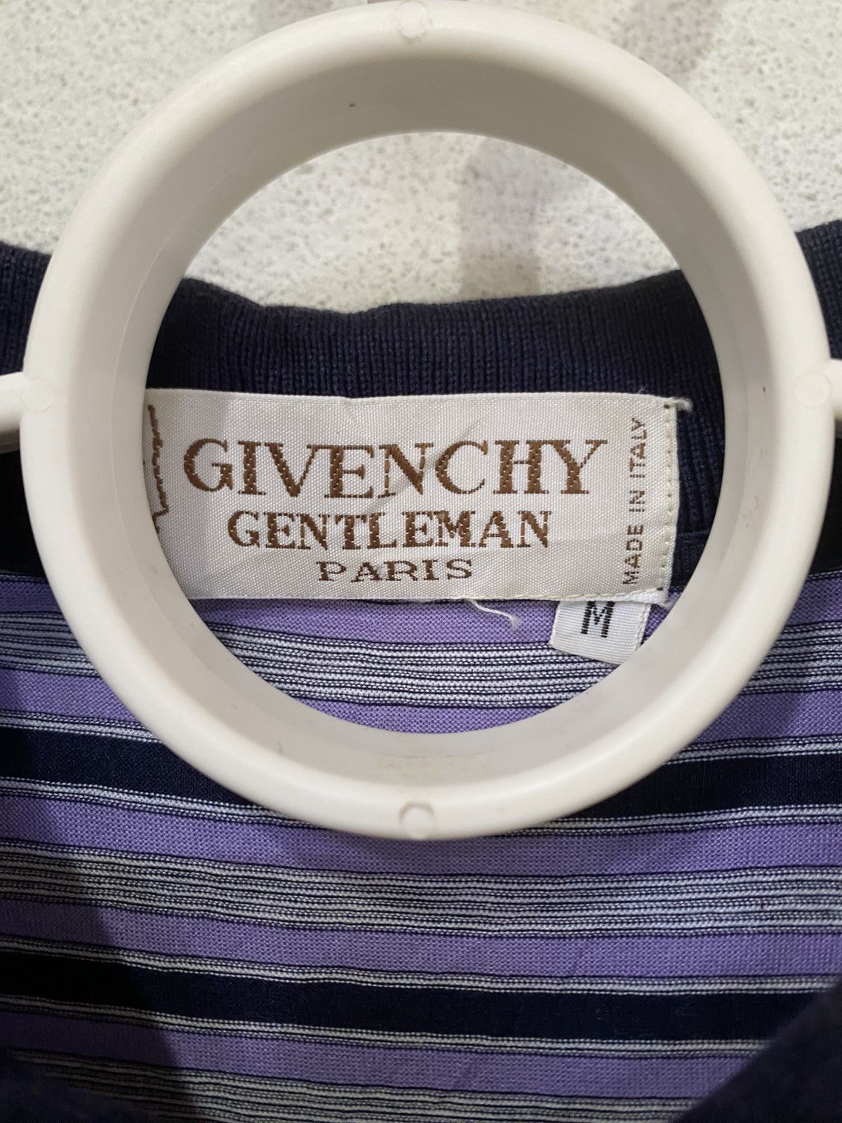 Givenchy Givenchy Gentleman Blue/Striped Collar T Shirt Size US M / EU 48-50 / 2 - 7 Thumbnail