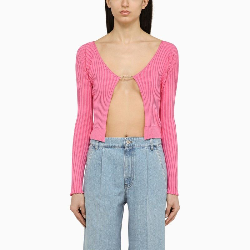 image of Jacquemus La Maille Pralu Pink Cardigan, Women's (Size XS)