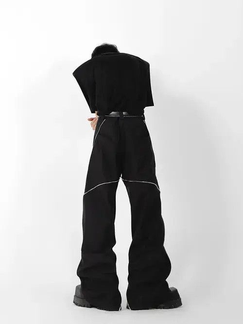 Japanese Brand Zipper Slit Straight Tube Casual Pants Size US 30 / EU 46 - 2 Thumbnail