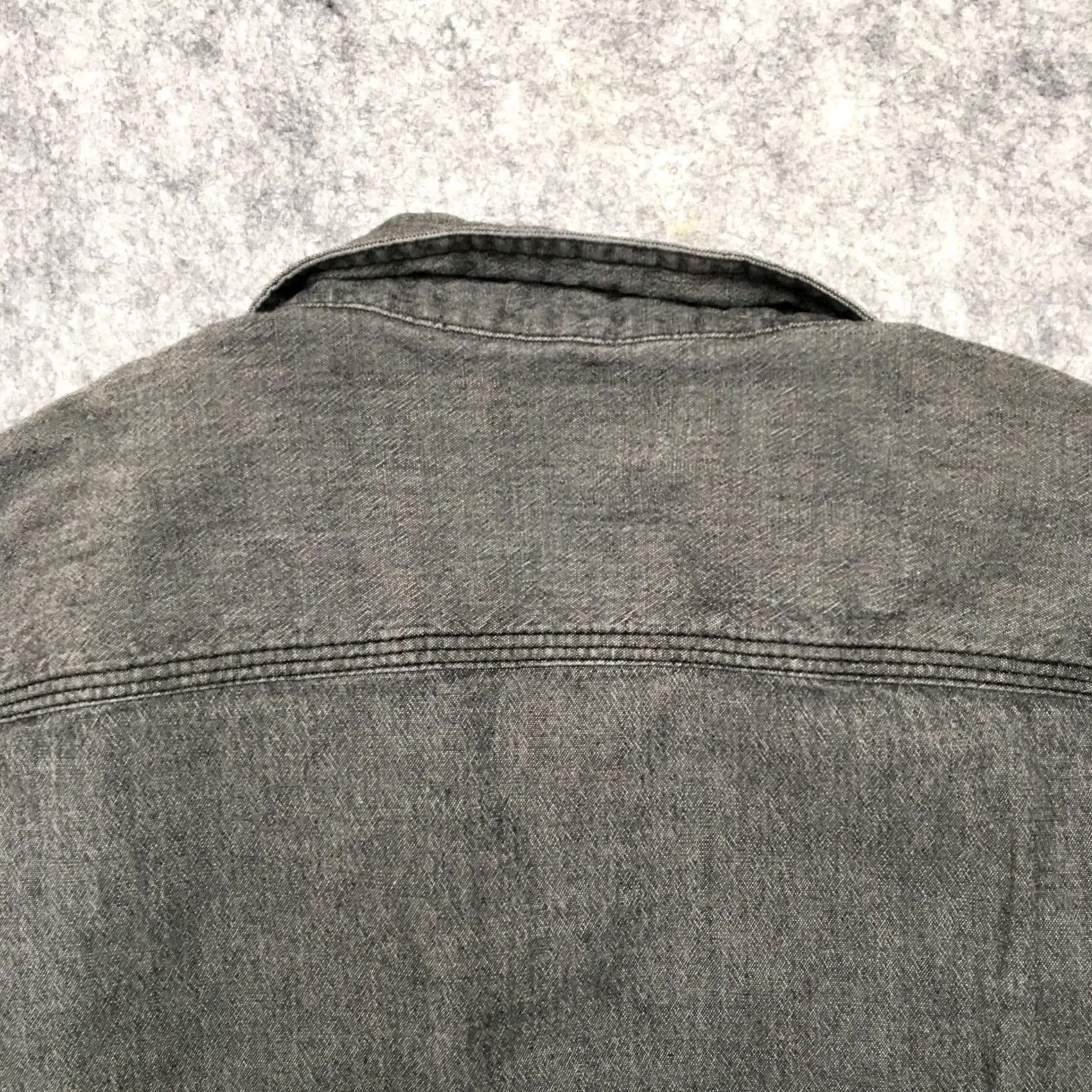 Vintage PROOF Denim Shirt Mens M Gray Button-Up Collared Long Sleeve Casual Travel Workwear Shirt - XL? Size US XL / EU 56 / 4 - 7 Thumbnail