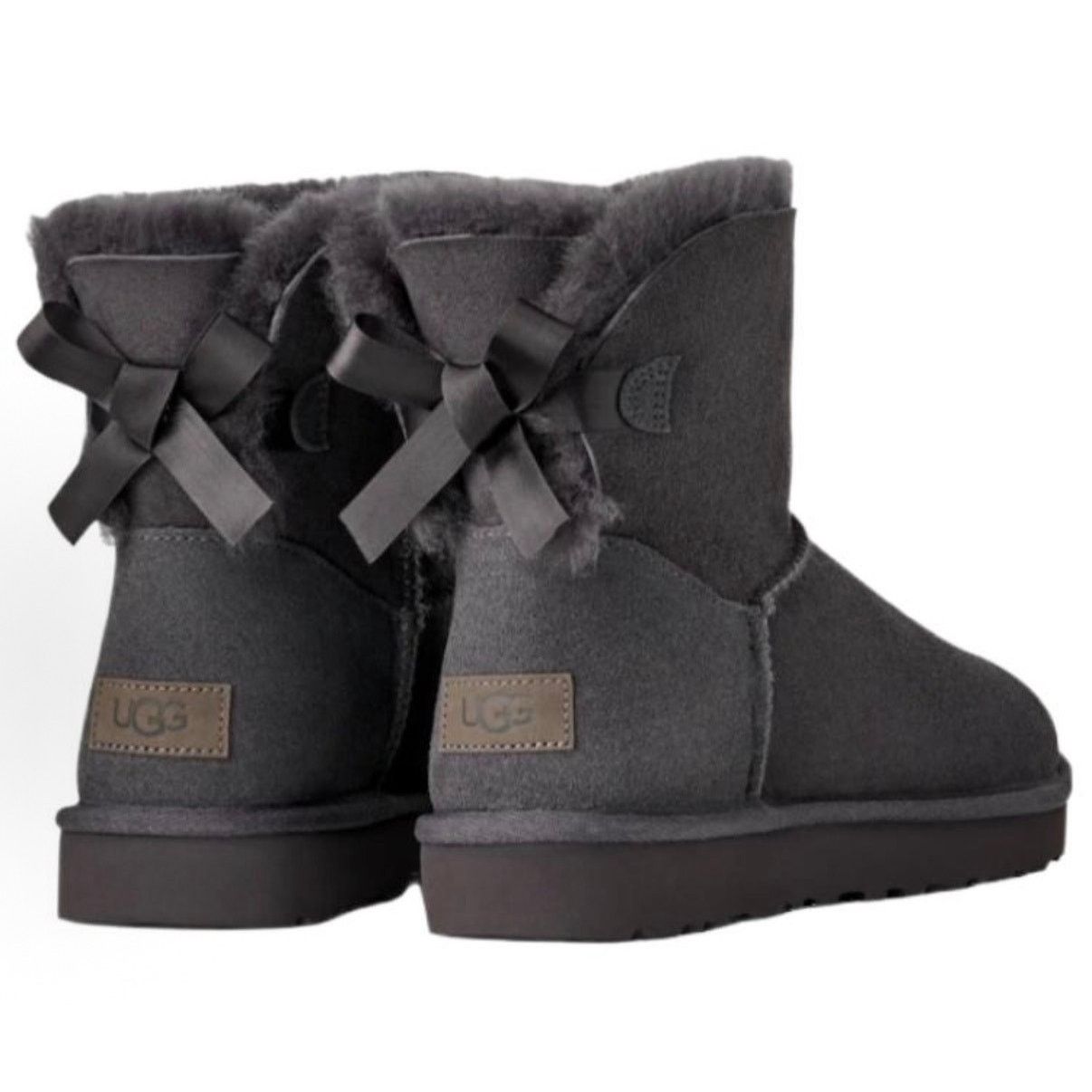 Ugg UGG WOMEN'S 8 MINI BAILEY BOW II OBSIDIAN 1016501-OBS NIB Size US 8 / IT 38 - 5 Thumbnail