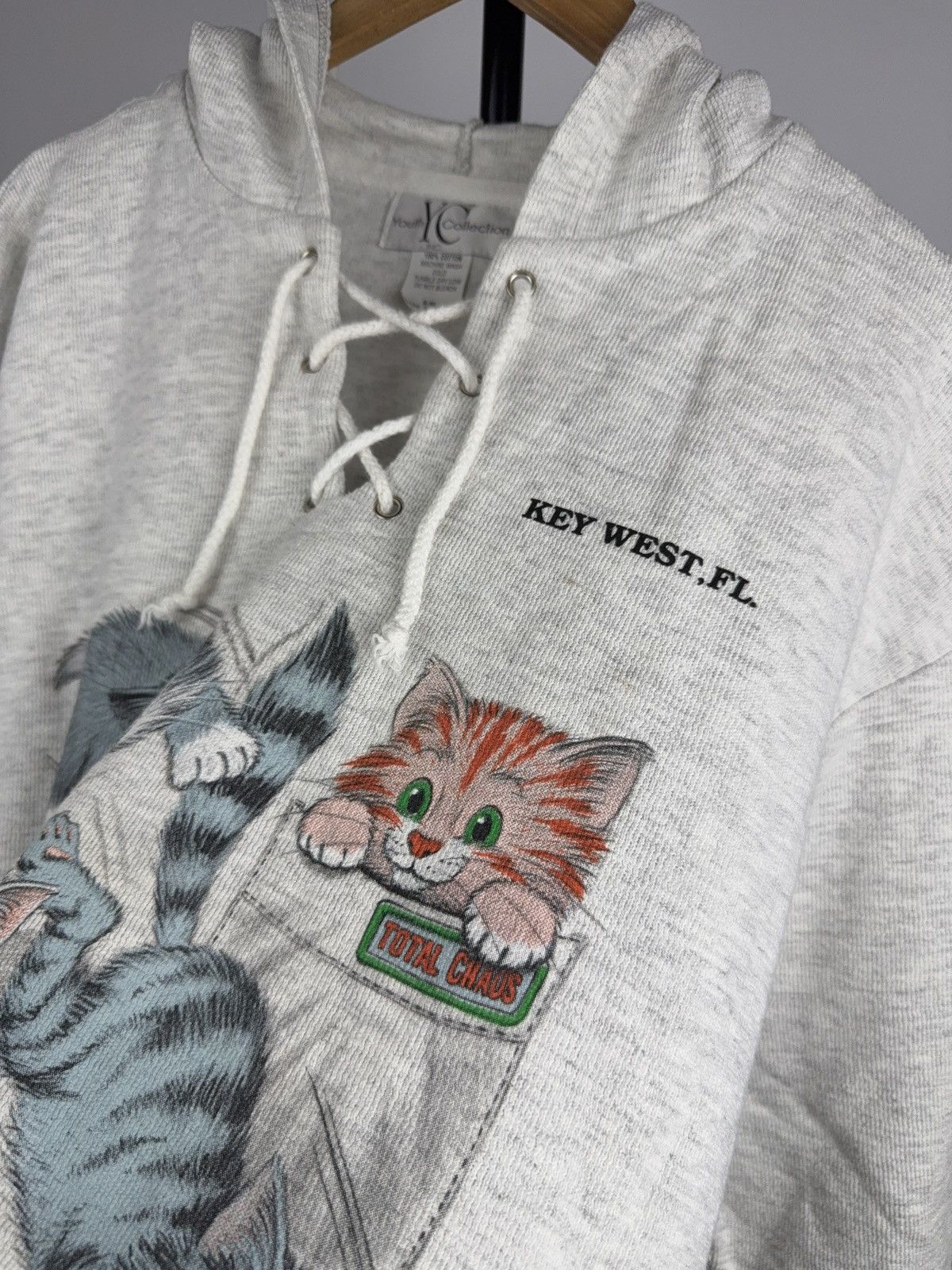 Vintage Vintage 1996 Cat Graphic Hoodie Key West Lace Up 90s Style Size US M / EU 48-50 / 2 - 8 Thumbnail
