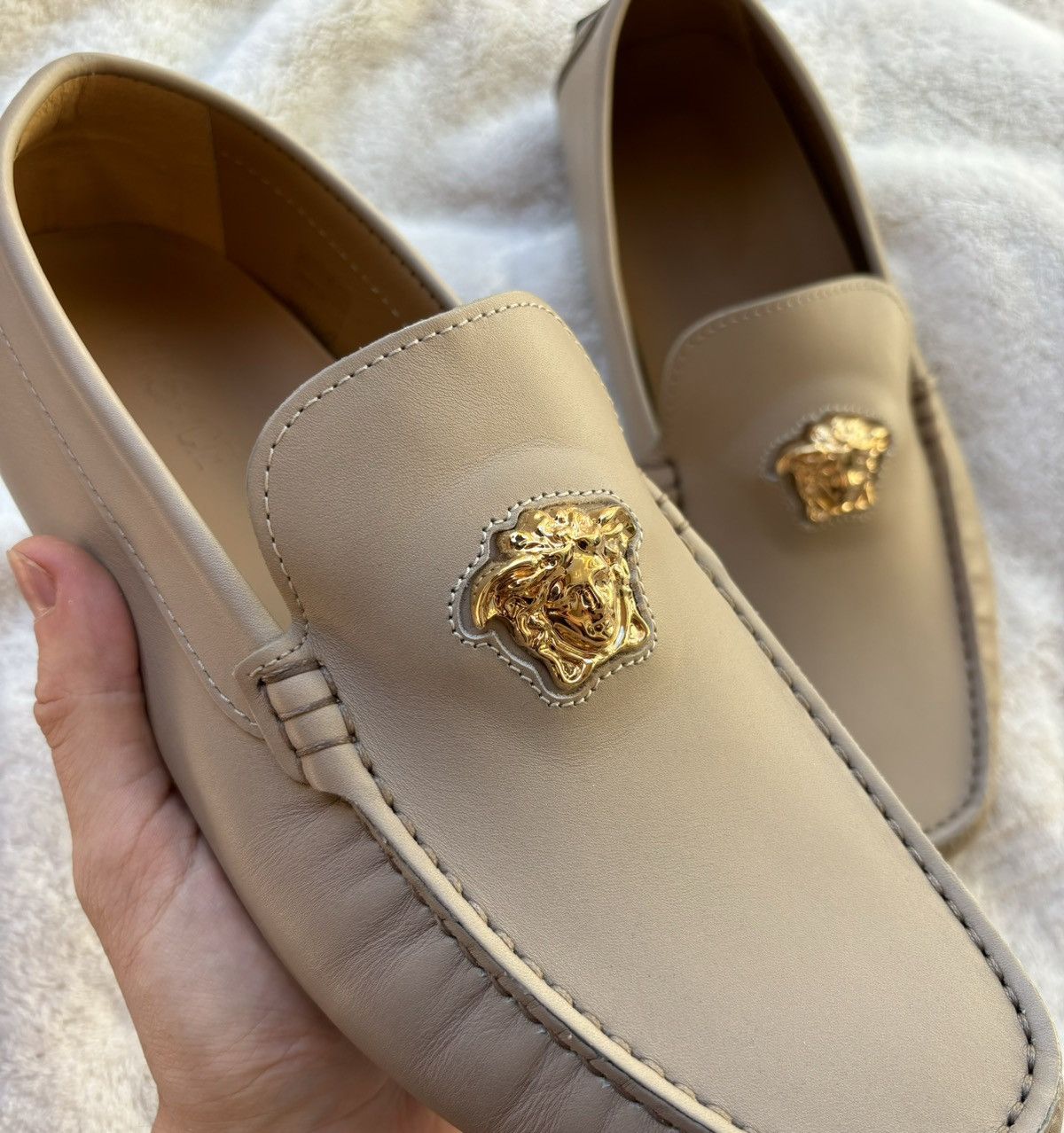 Versace Versace Tan Medusa Head Leather Loafers Size US 9 / EU 42 - 2 Thumbnail