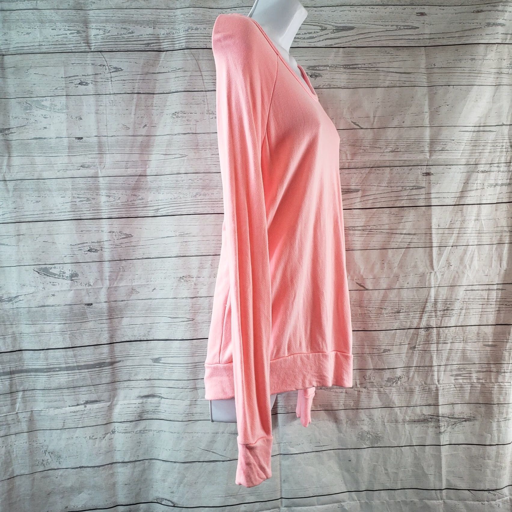 Sundry Sundry Womens Pullover Sweatshirt XS Solid Pink Long Sleeve Rayon Cotton Size XS / US 0-2 / IT 36-38 - 3 Thumbnail