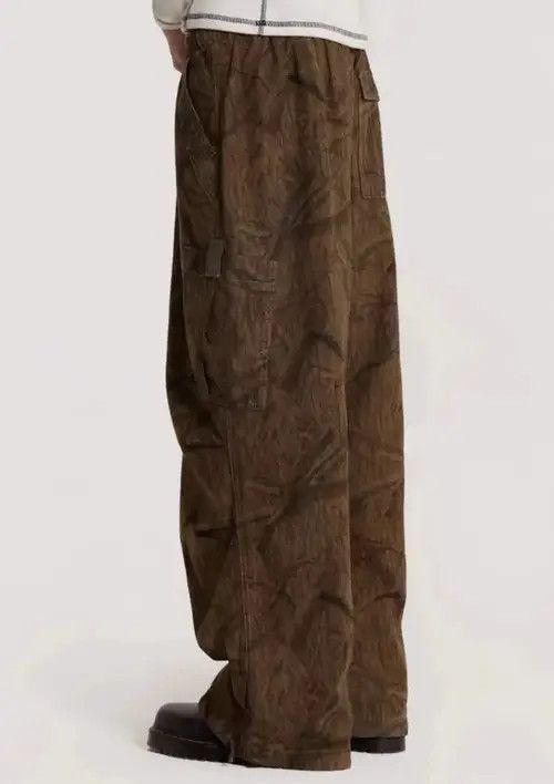 Jean Retro leaf pattern workwear drawstring casual trousers Size US 30 / EU 46 - 3 Thumbnail
