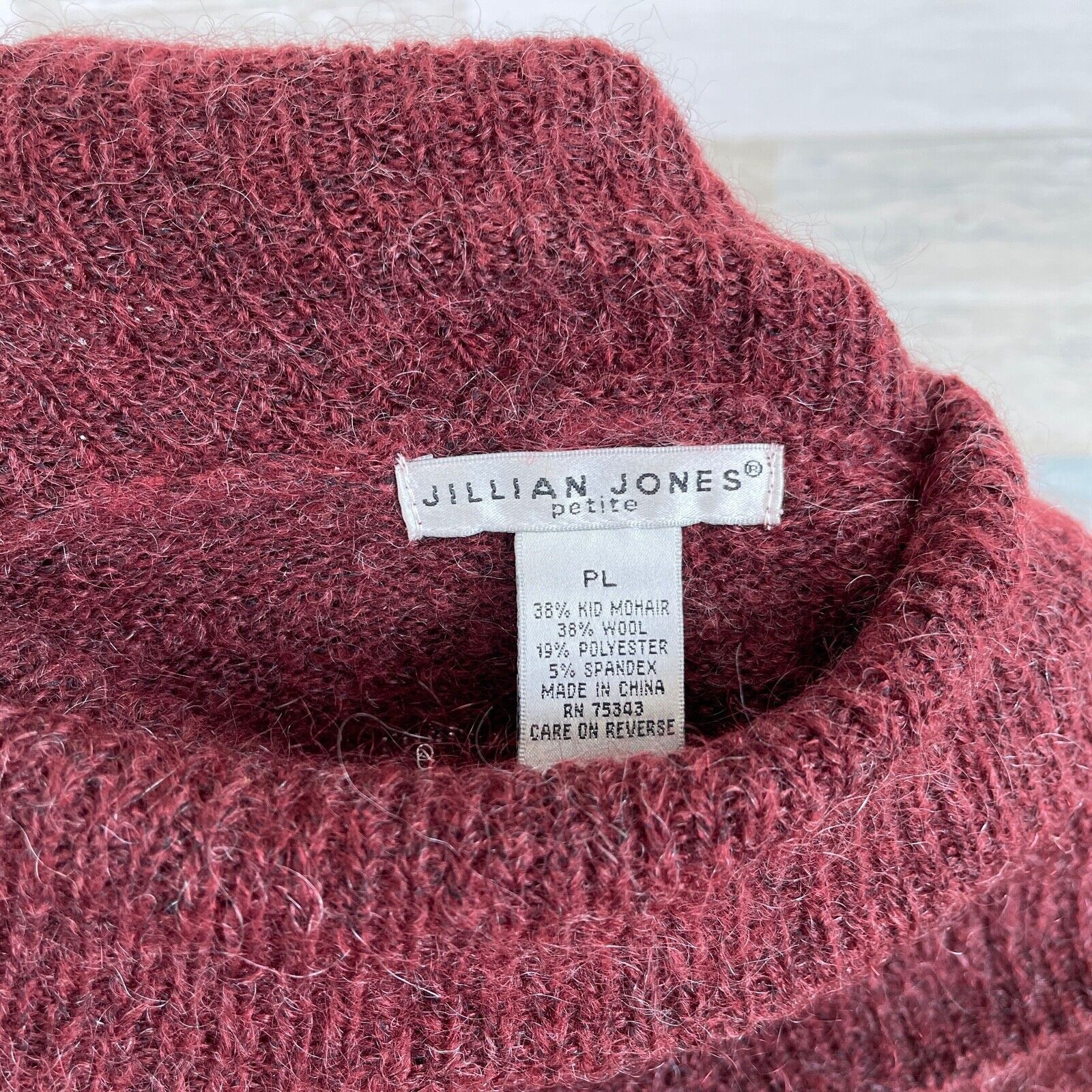 Other Jillian Jones Kid Mohair Wool Funnel Neck Sweater Red VTG PL Size L / US 10 / IT 46 - 5 Thumbnail