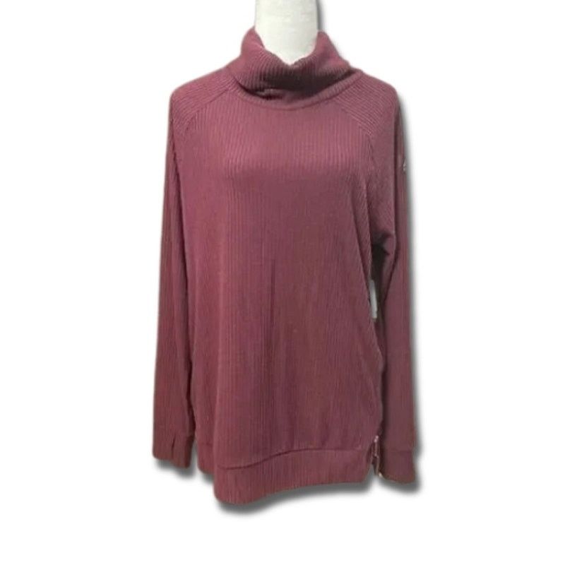 Andrew Marc Andrew Marc Sport Turtle Neck Zipper Ribbed Burgundy L NWT Size L / US 10 / IT 46 - 1 Thumbnail
