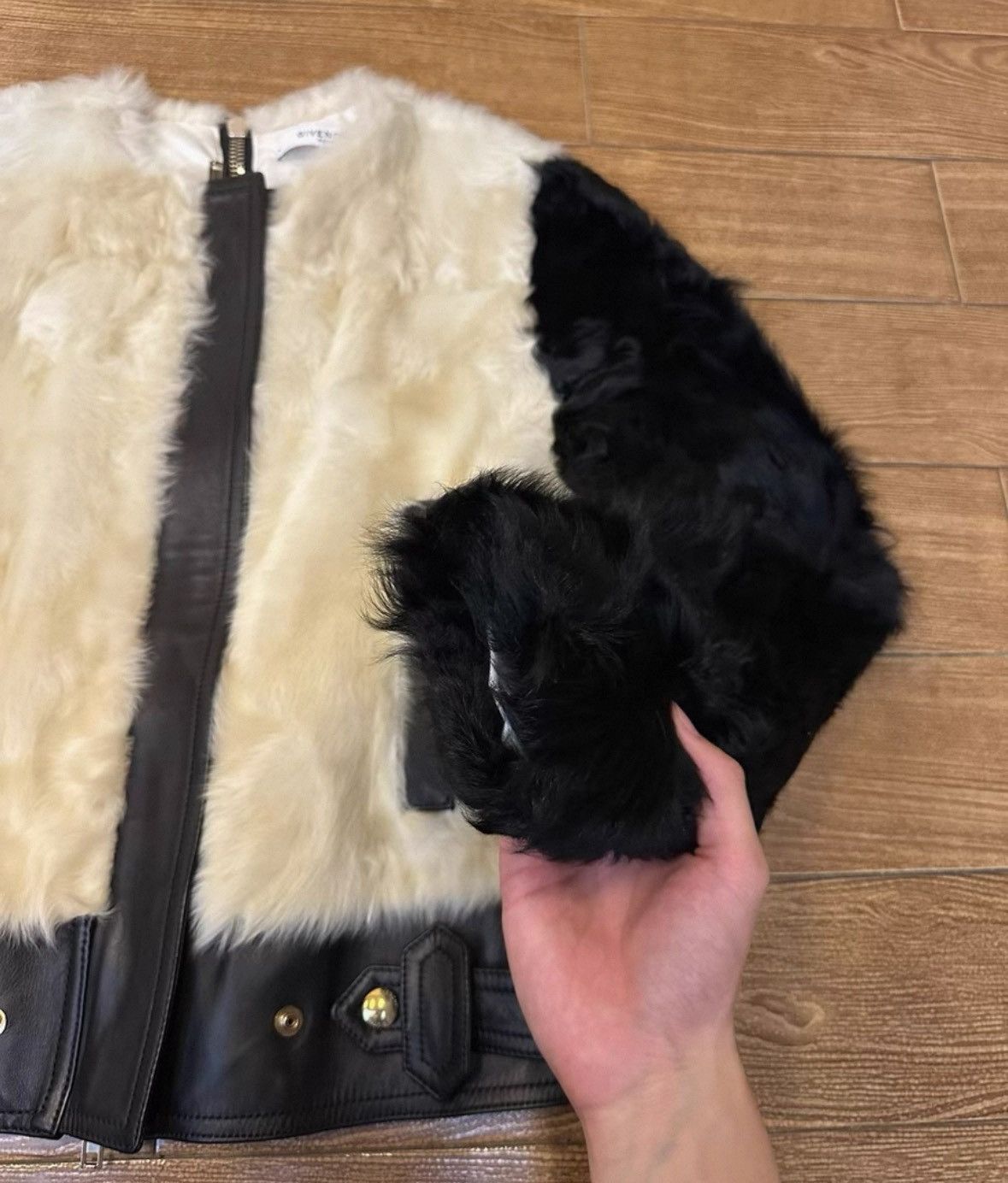Givenchy Givenchy Size36 Color-Block Furry Lamb Leather Jacket, No A Size US M / EU 48-50 / 2 - 6 Thumbnail