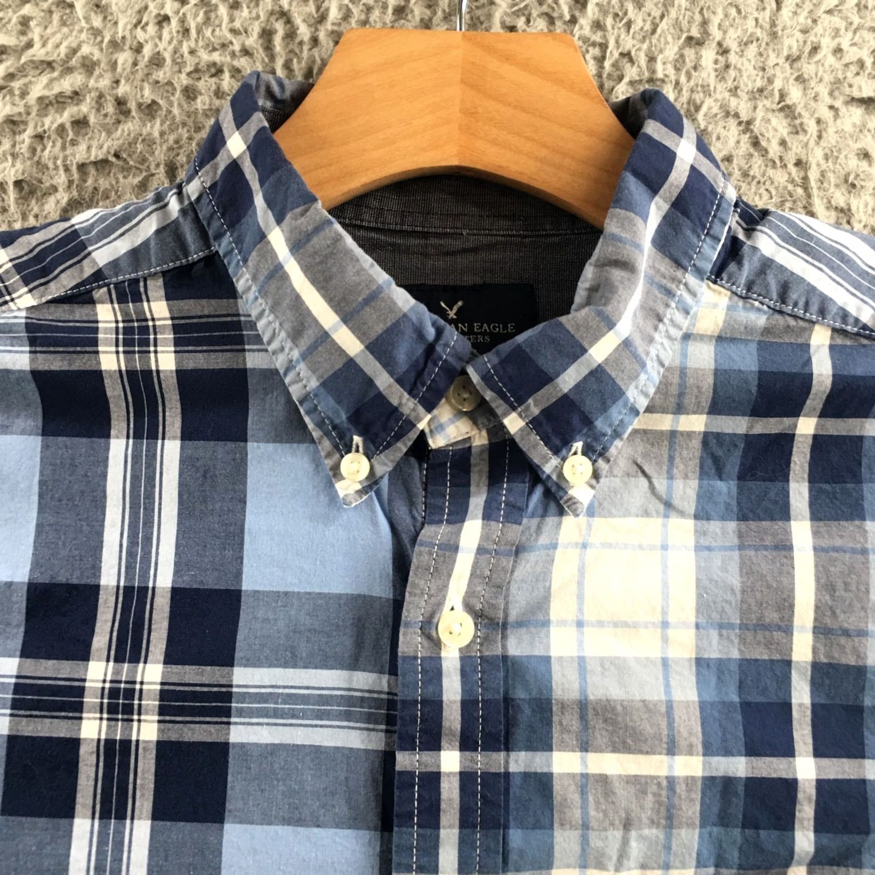 American Eagle Outfitters American Eagle Outfitters Button-Down Shirt Mens M Blue Long Sleeve Classic Fit Size US M / EU 48-50 / 2 - 3 Thumbnail