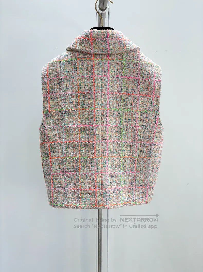 Chanel Chanel Pink ice cream-coloured tweed vest Size XS / US 0-2 / IT 36-38 - 2 Thumbnail